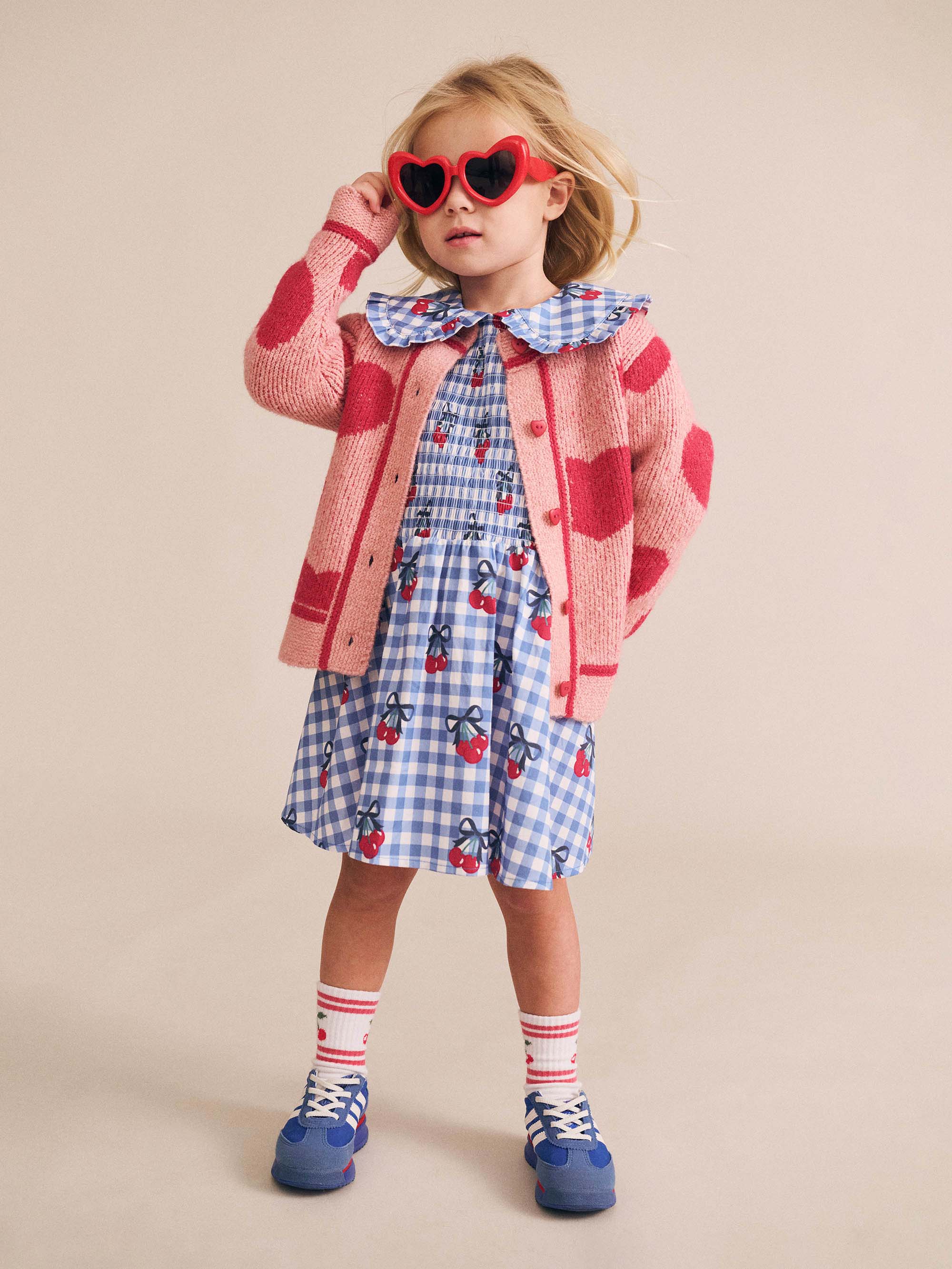 Cherry Gingham Shirred Dress – Huxbaby