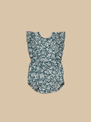 FLORAL PINE FRILL PLAYSUIT
