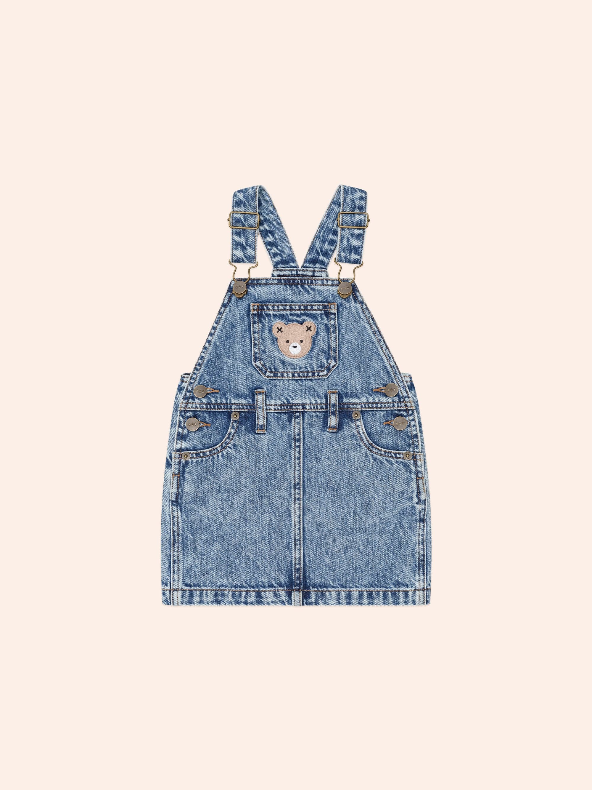 white christmas dresses Dreamy Denim Pinafore – Huxbaby