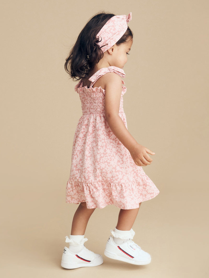 Huxbaby - SMILE FLORAL SHIRRED DRESS