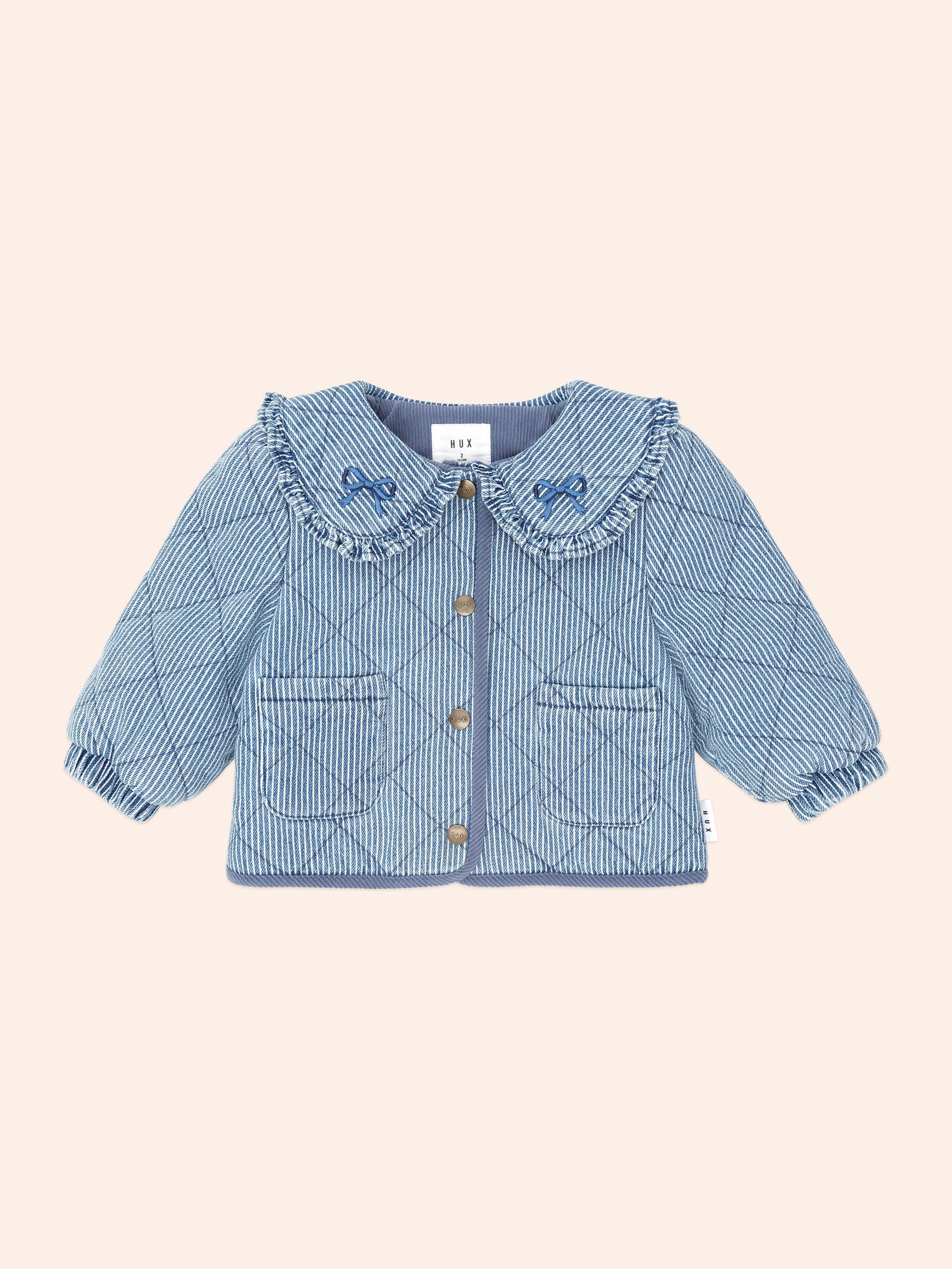 Vintage Bow Collar Denim Jacket – Huxbaby