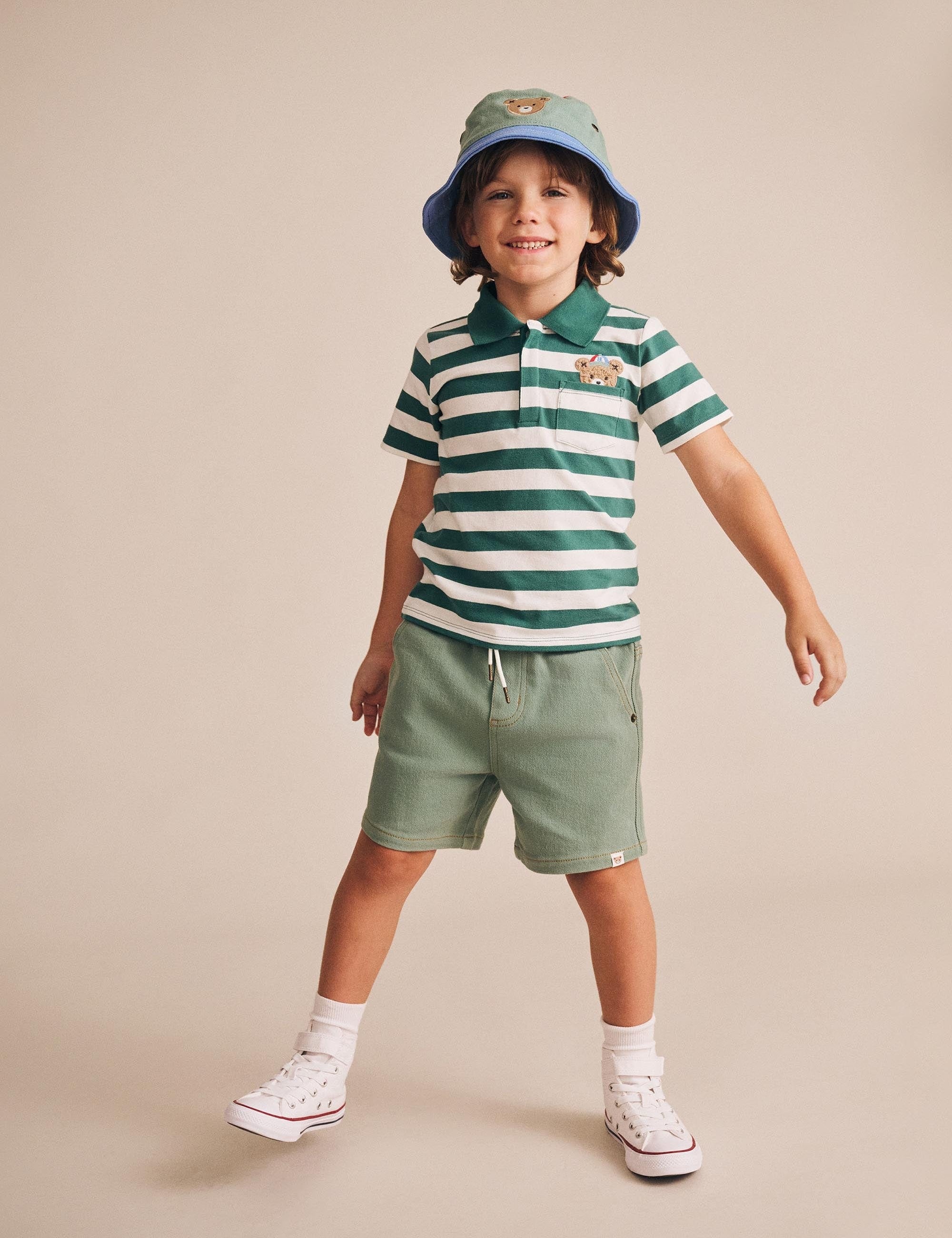 Denim Huxbear Shorts Green SHORT Huxbaby