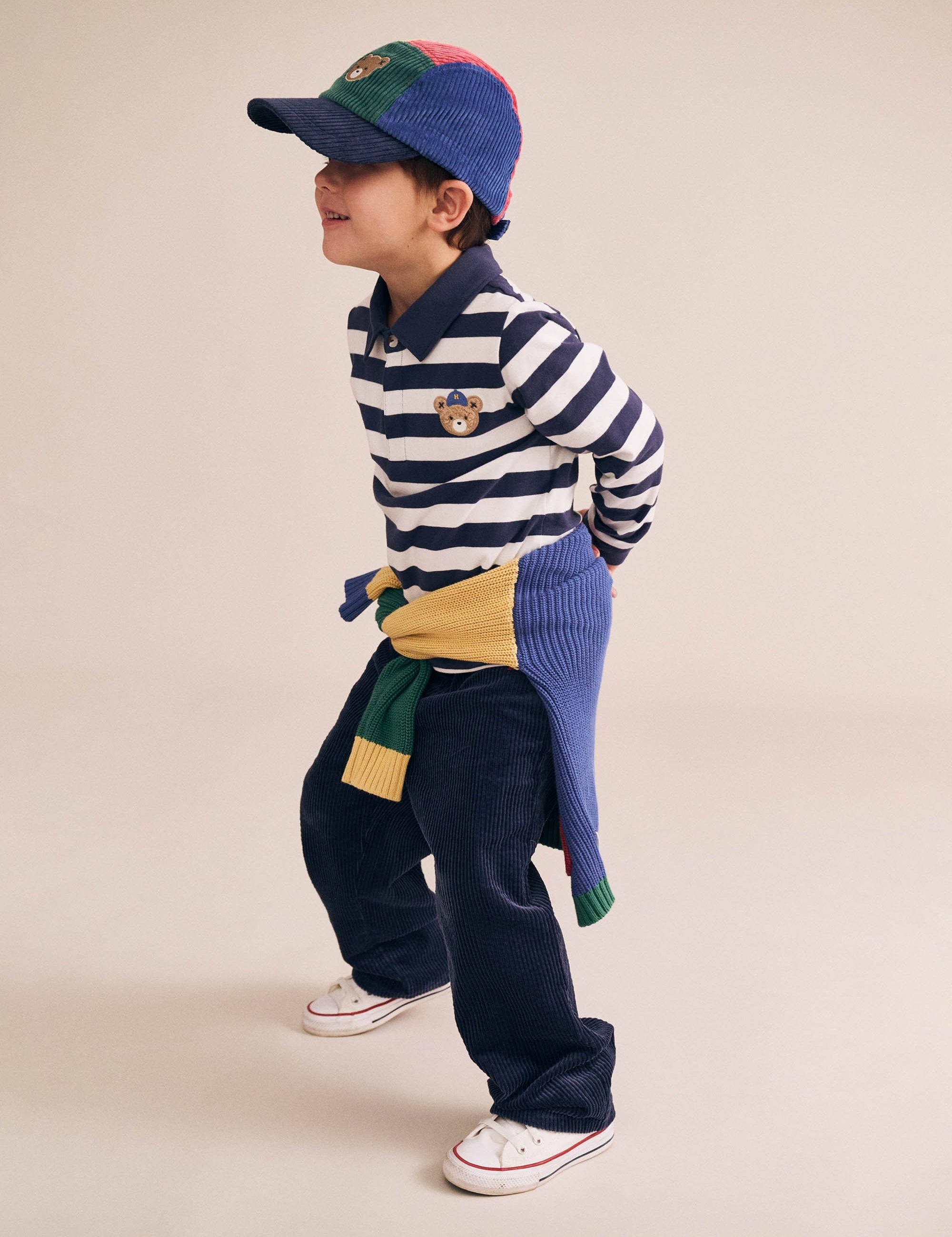 Cord Wide Leg Pant Blue PANT Huxbaby