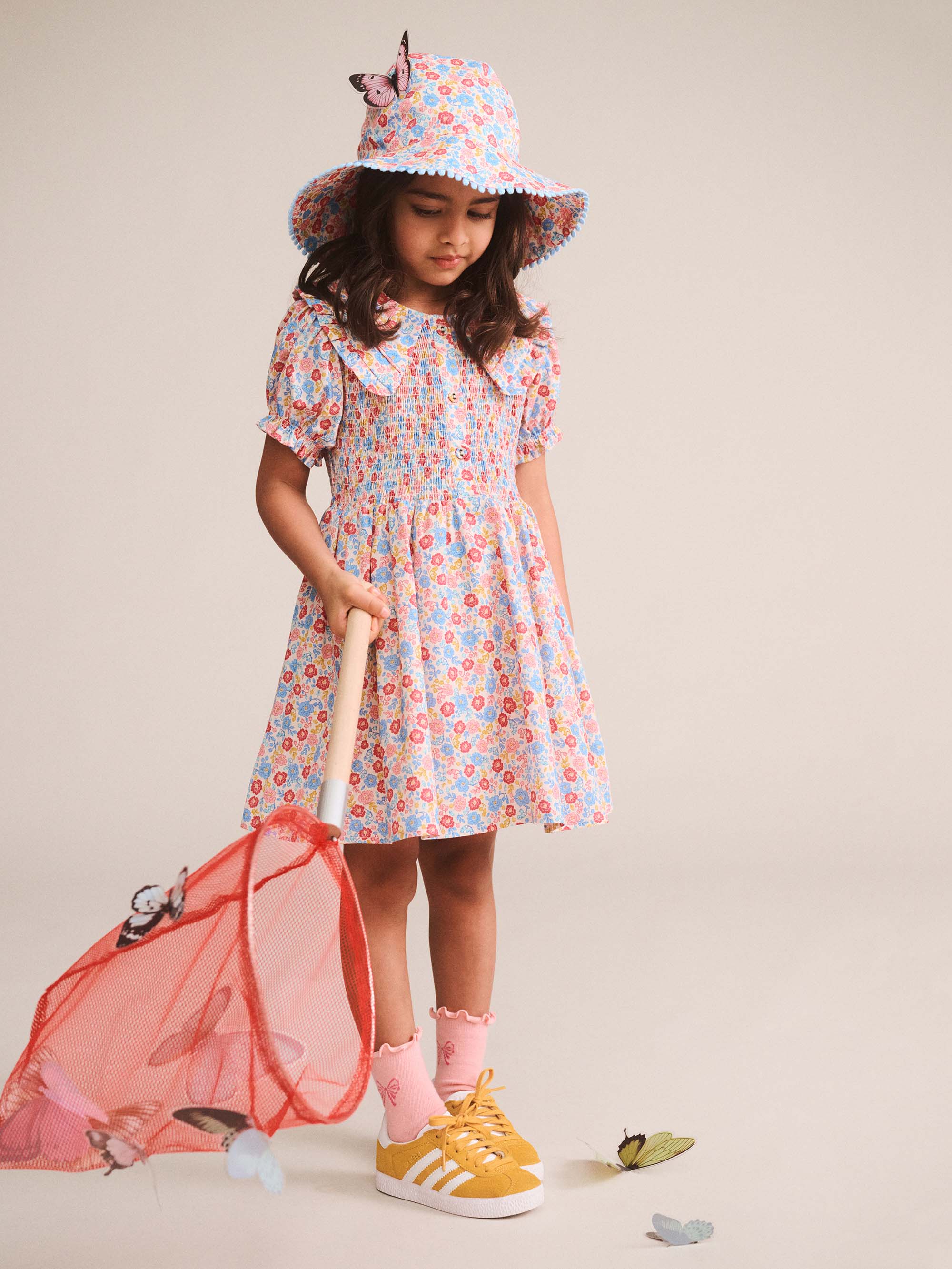 Huxbaby Shopify DRESS Vintage Floral Shirred Collar Dress
