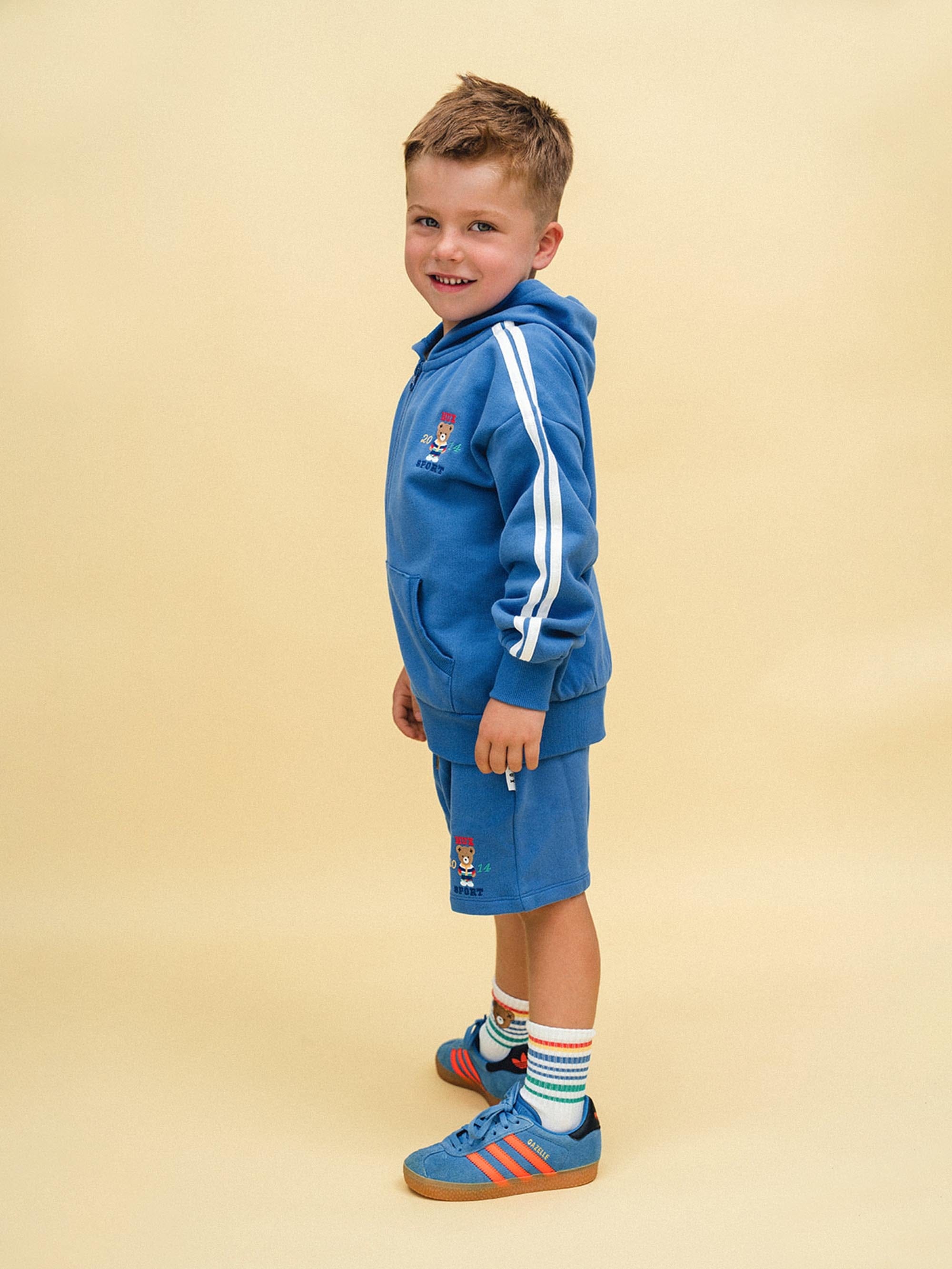 Heritage Blue Sports Zip Through SWEATSHIRT Huxbaby