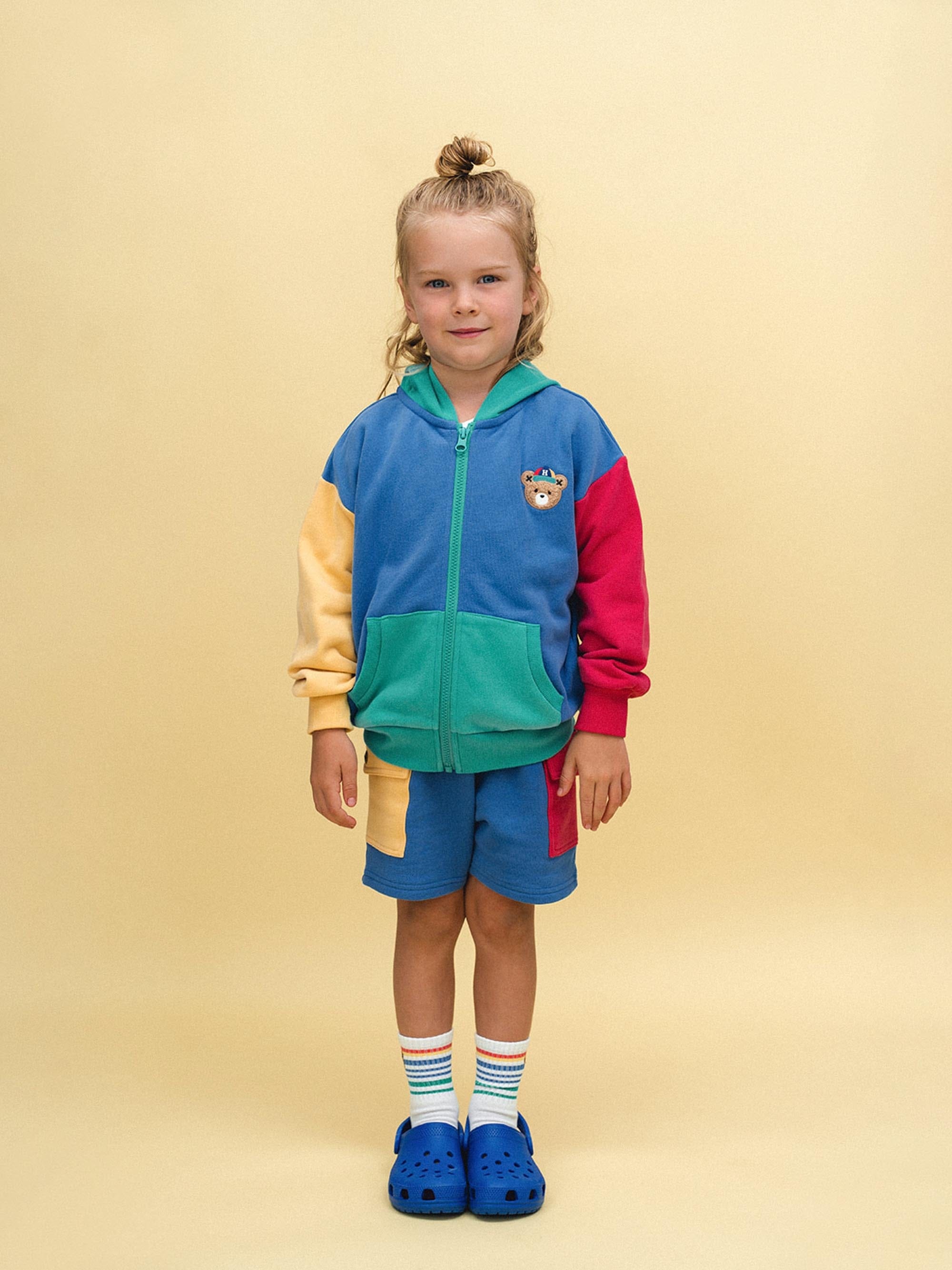 Colour Block Pocket Zip Through SWEATSHIRT Huxbaby