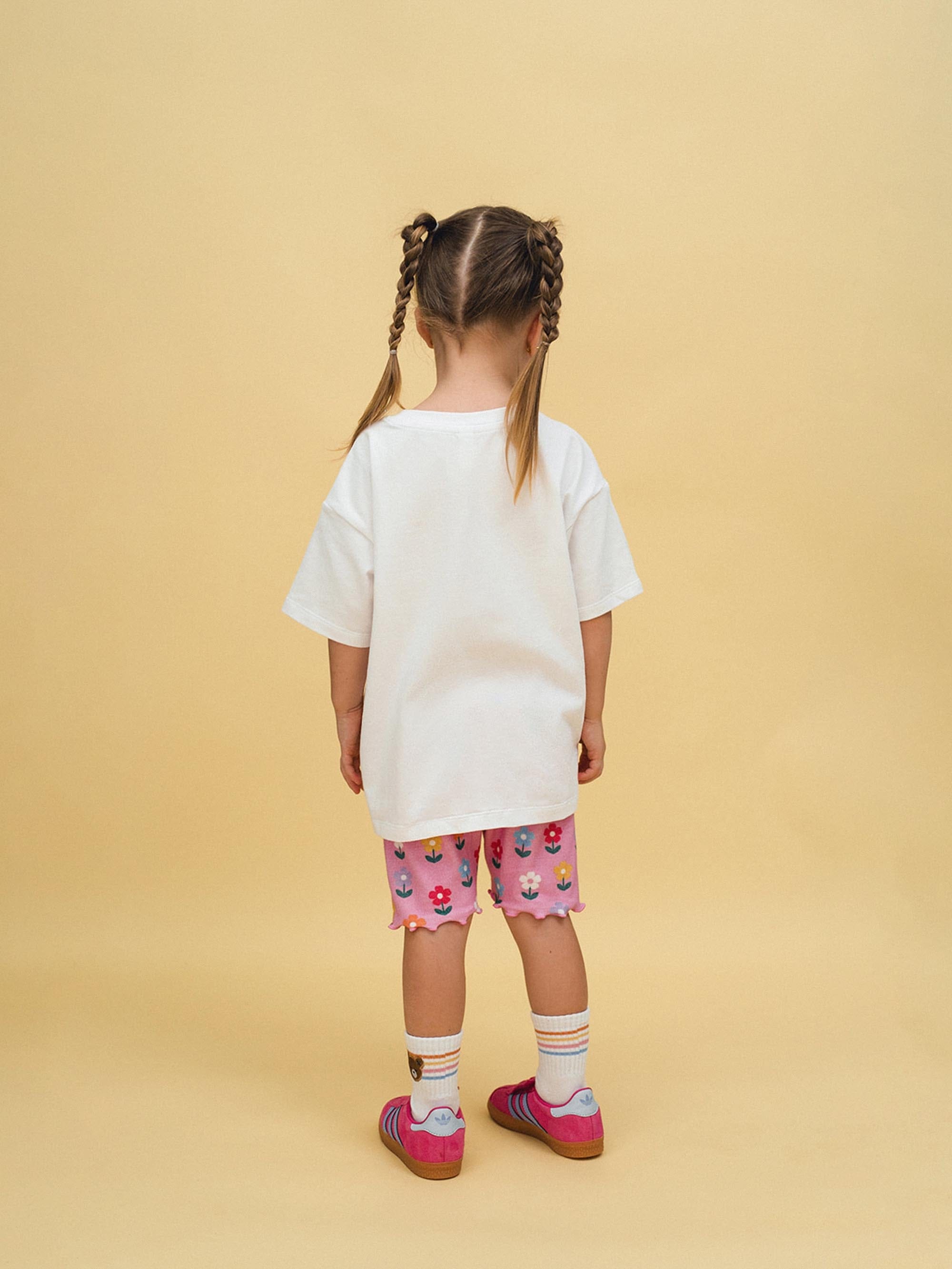 Multi Colour Daisy Rib Bike Short SHORT Huxbaby