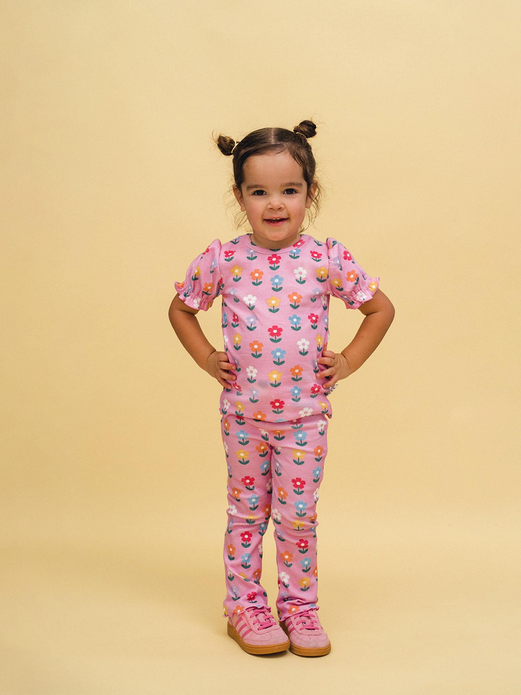 Multi Colour Daisy Rib Tee T-SHIRT Huxbaby