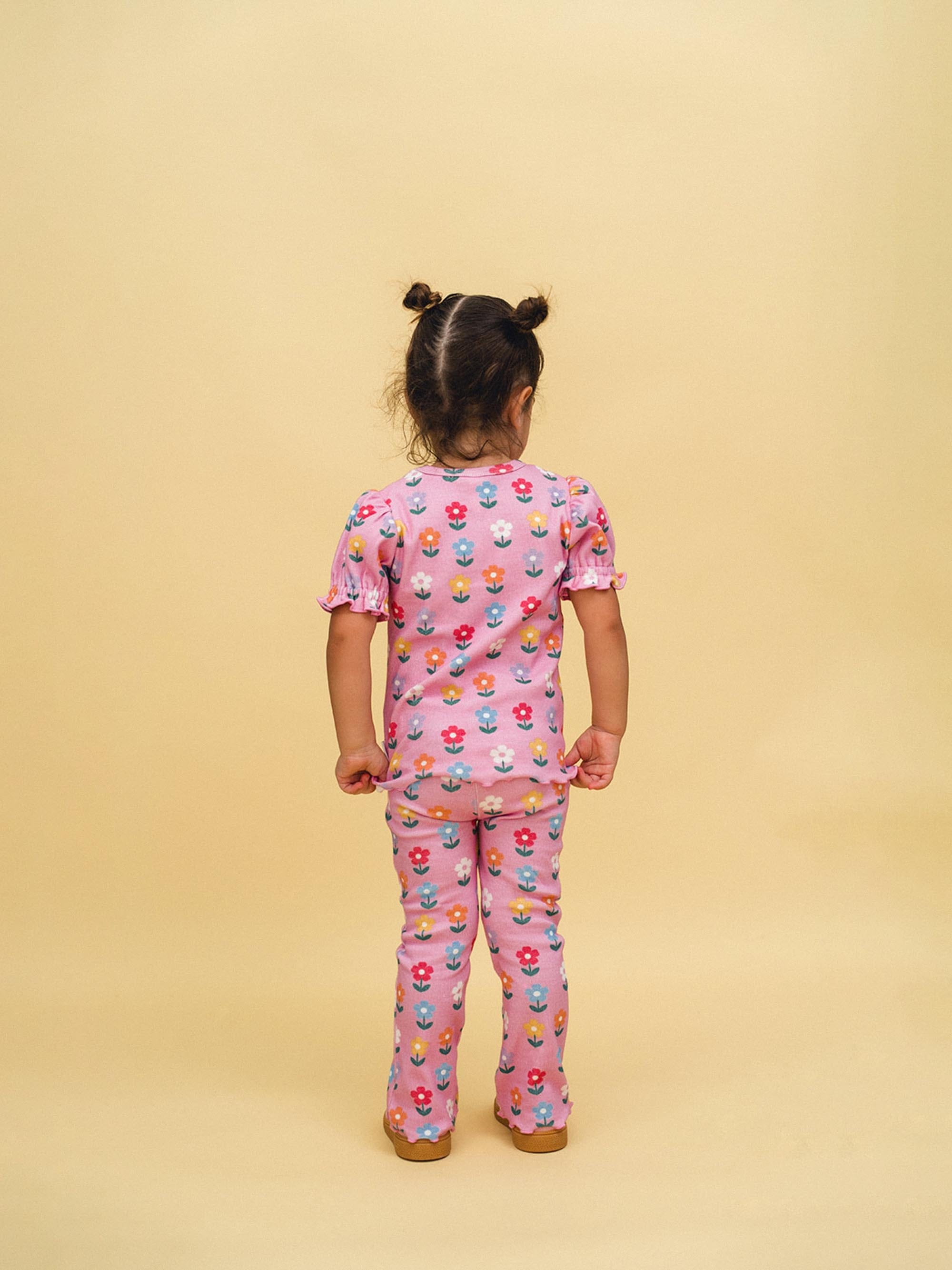 Multi Colour Daisy Rib Pant PANT Huxbaby