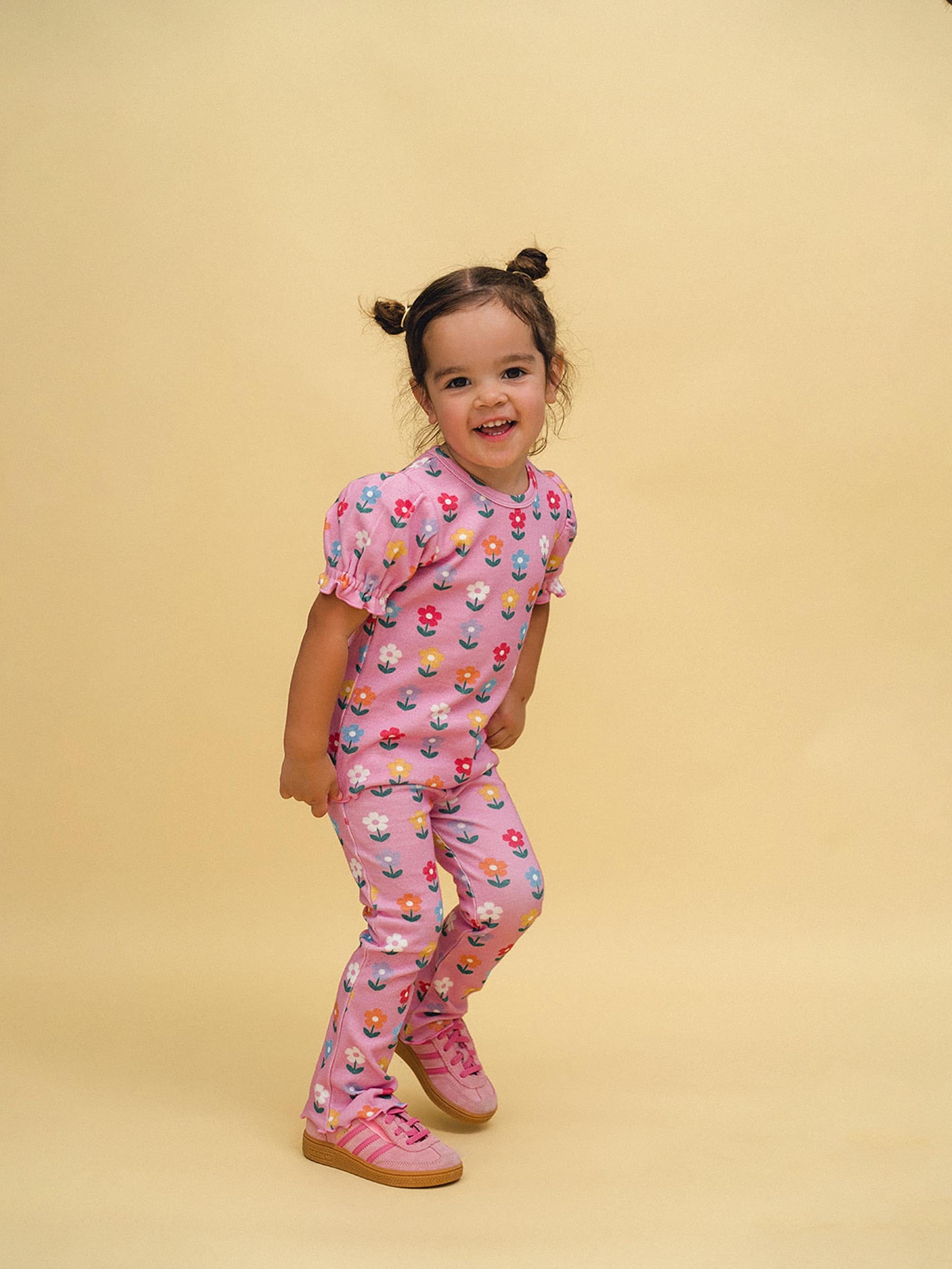 Multi Colour Daisy Rib Pant PANT Huxbaby