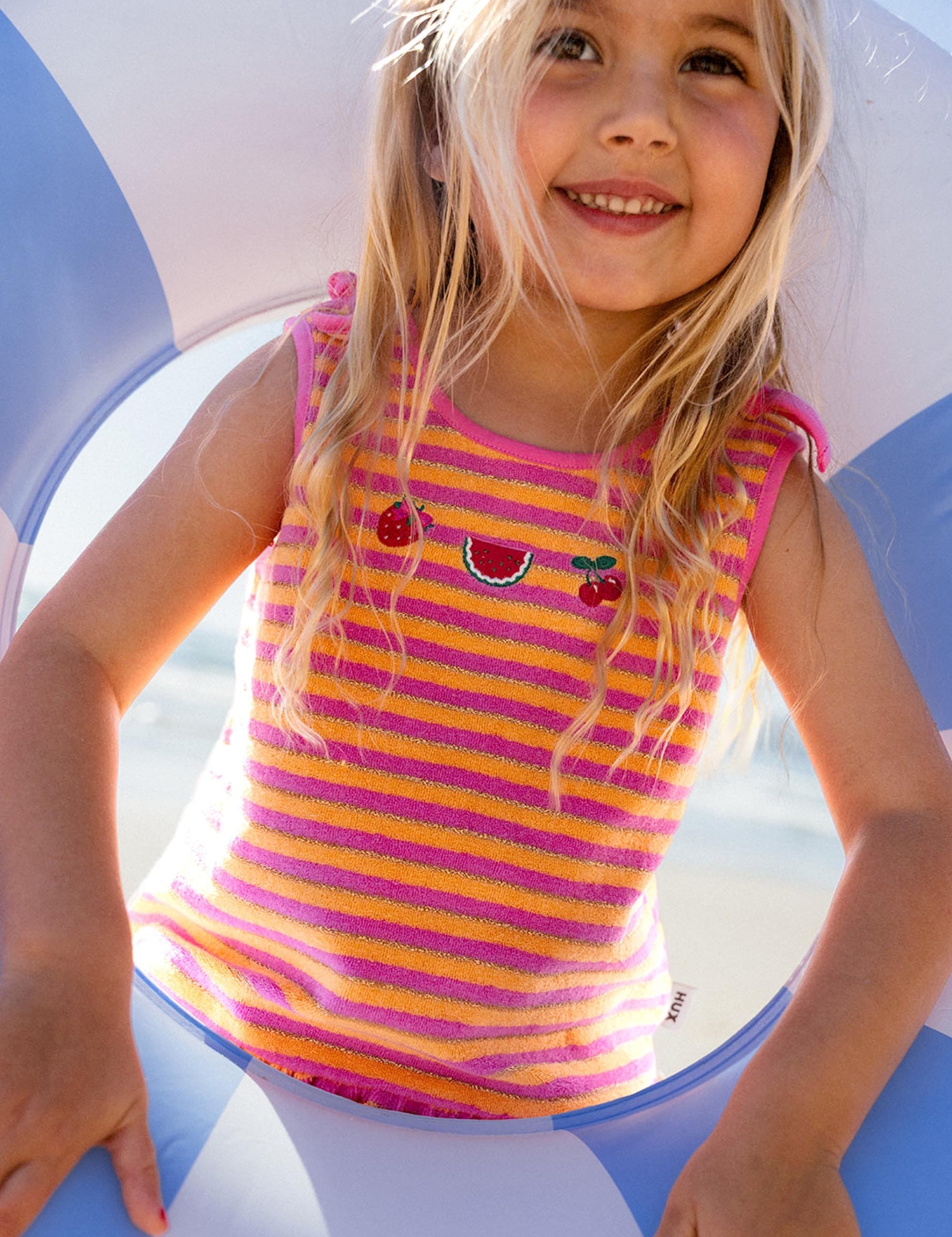 Tropical Fruit Stripe Top T-SHIRT Huxbaby Shopify