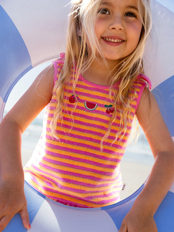 Tropical Fruit Stripe Top T-SHIRT Huxbaby Shopify