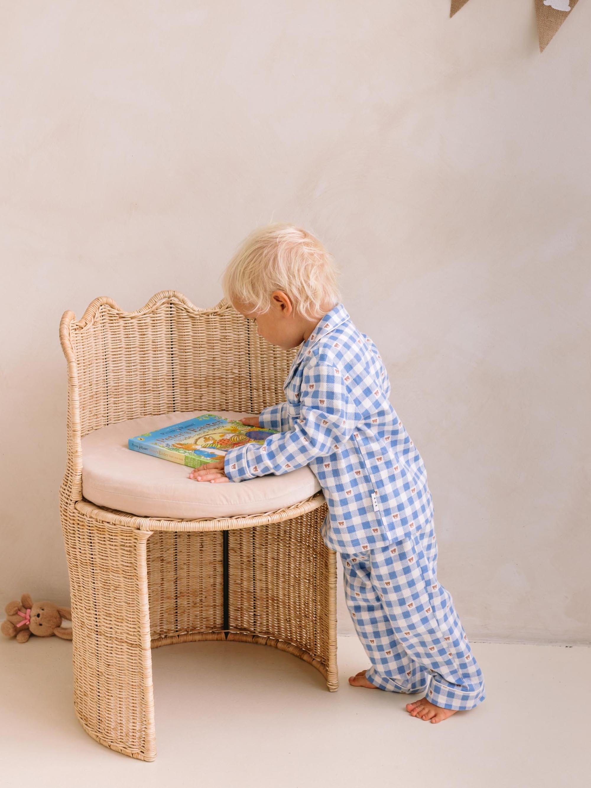 Hux Blue Check Snuggle Flannel PJ SLEEPWEAR Huxbaby