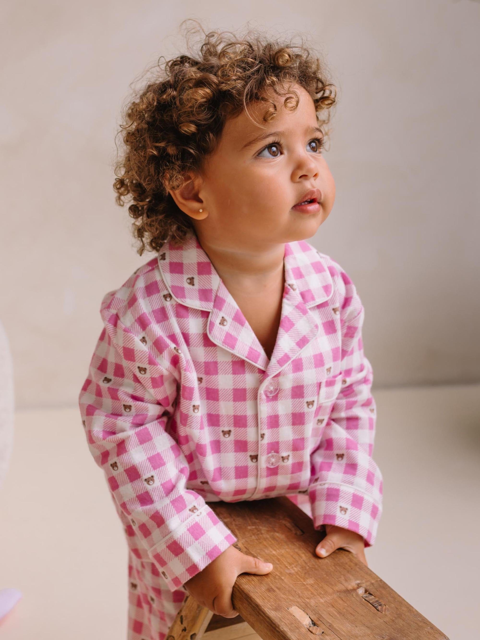 Hux Pink Check Snuggle Flannel PJ SLEEPWEAR Huxbaby