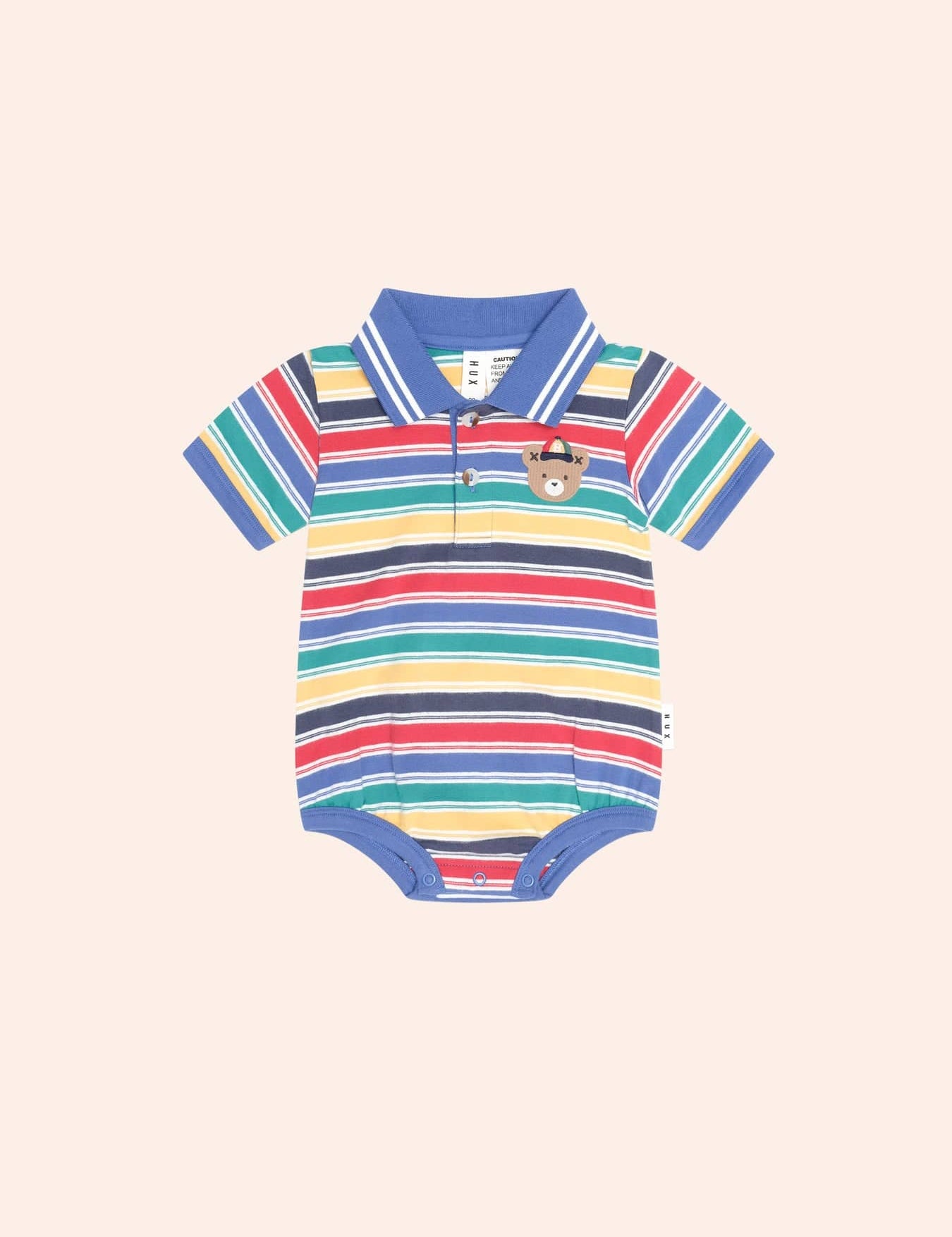 Vintage Stripe Hux Polo Romper ONESIE Huxbaby Shopify