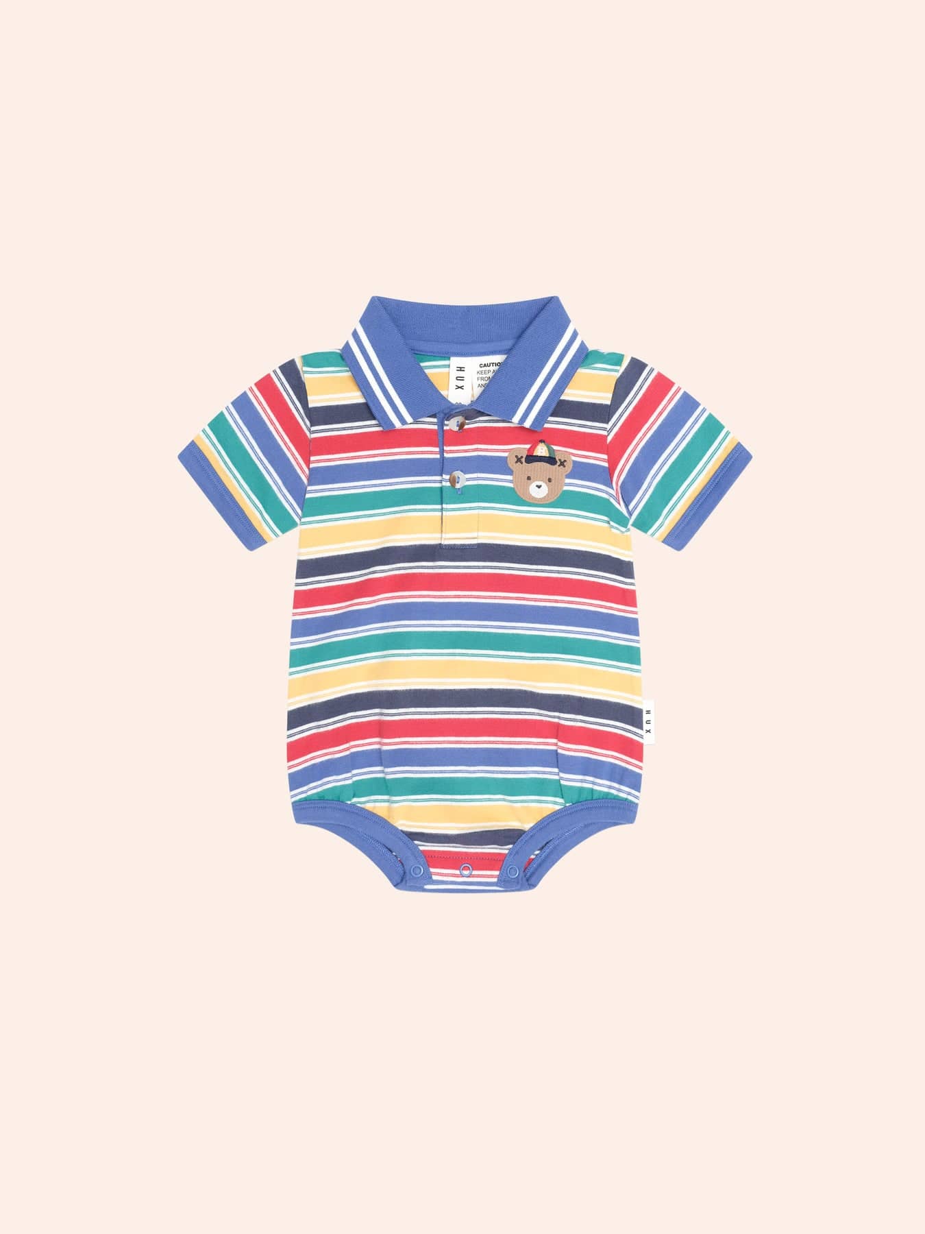 Vintage Stripe Hux Polo Romper ONESIE Huxbaby Shopify