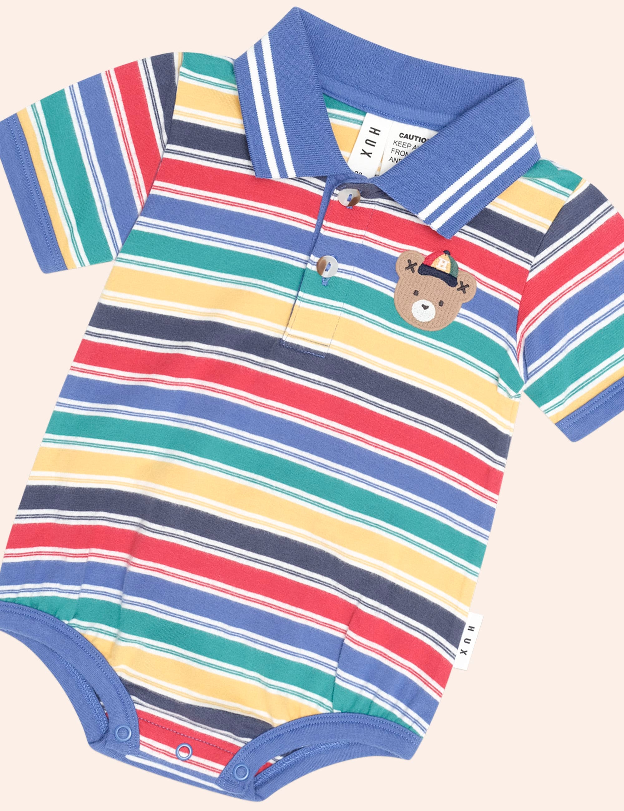 Vintage Stripe Hux Polo Romper ONESIE Huxbaby Shopify