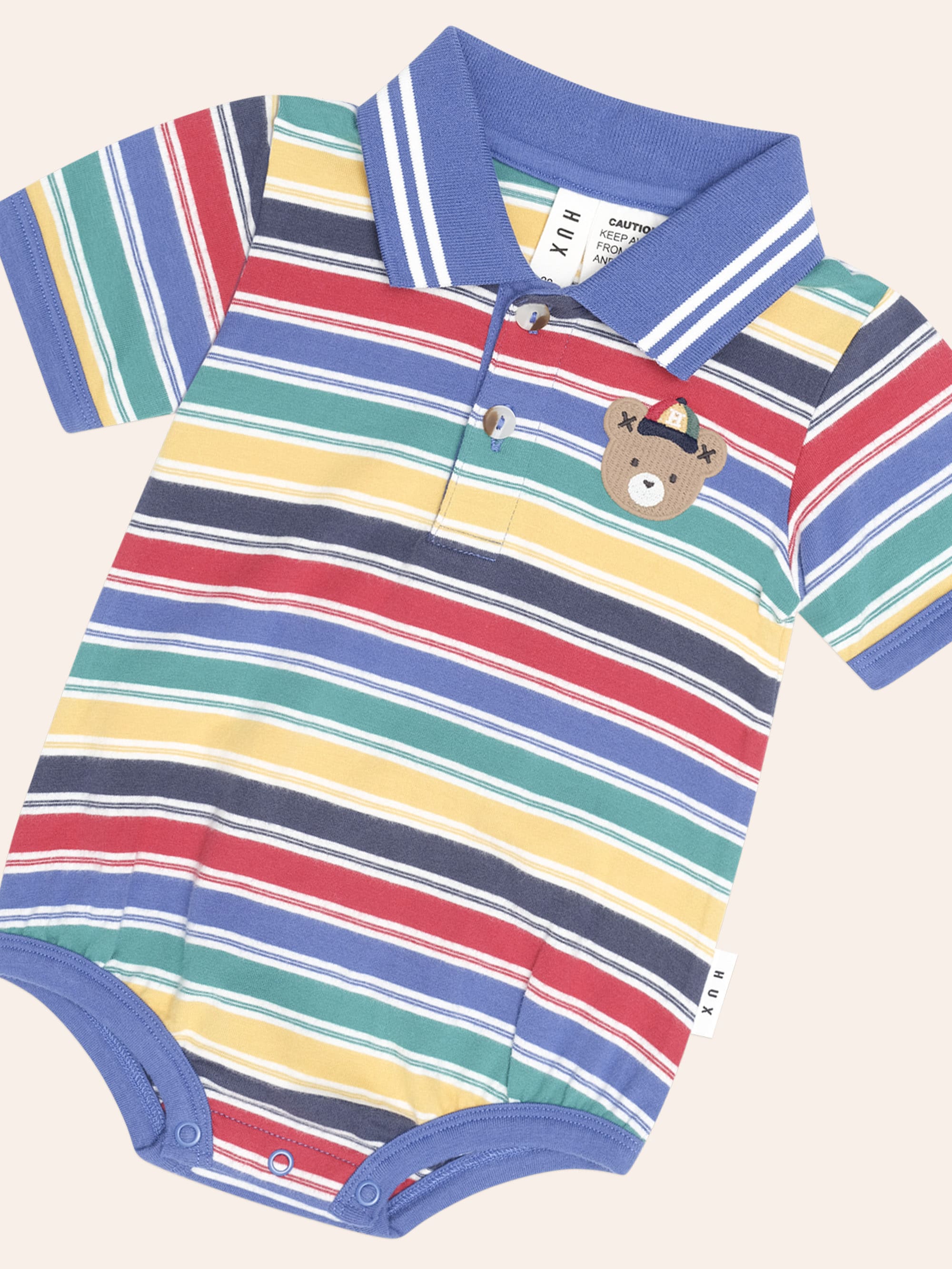 Vintage Stripe Hux Polo Romper ONESIE Huxbaby Shopify