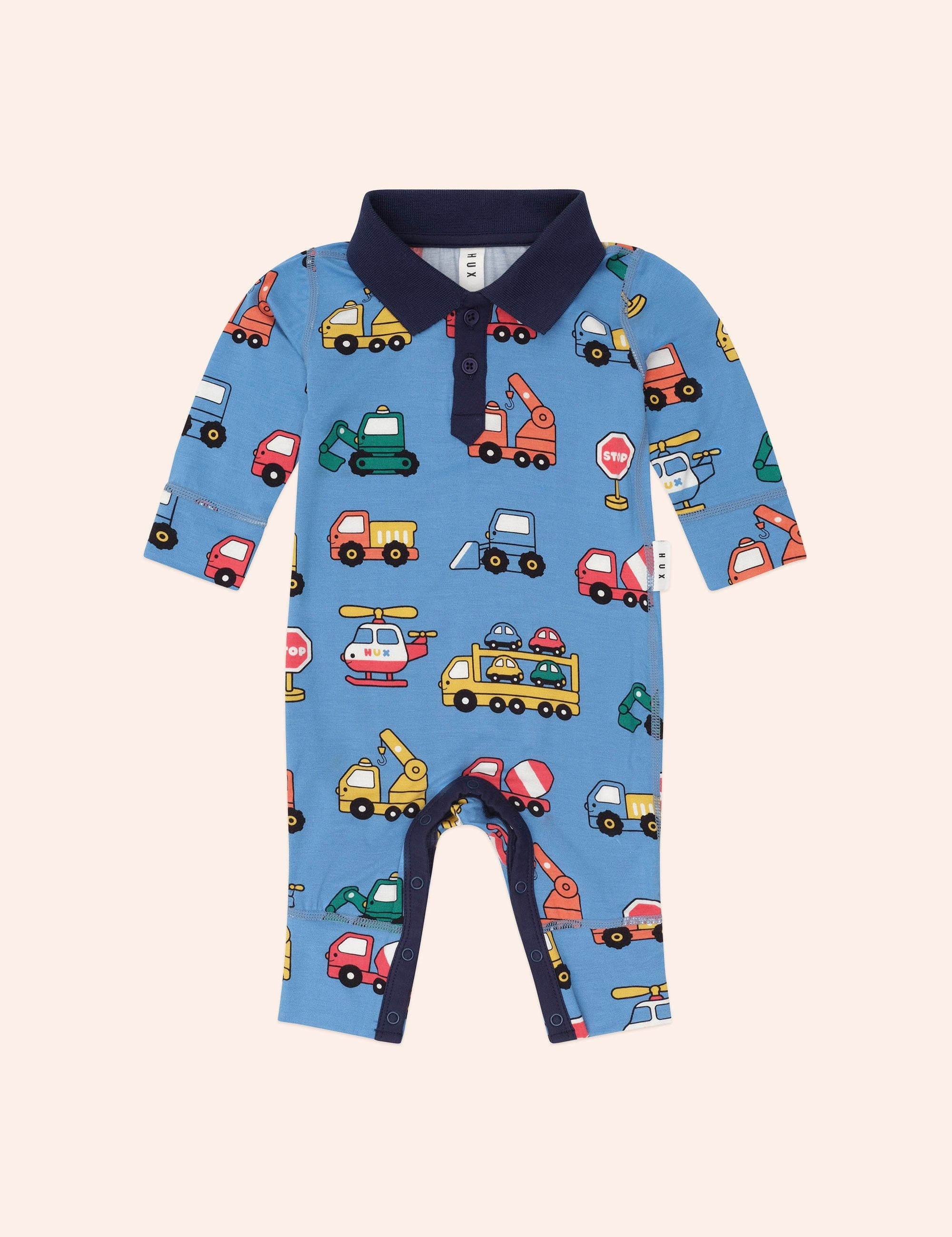 Construction Polo Romper ROMPER Huxbaby