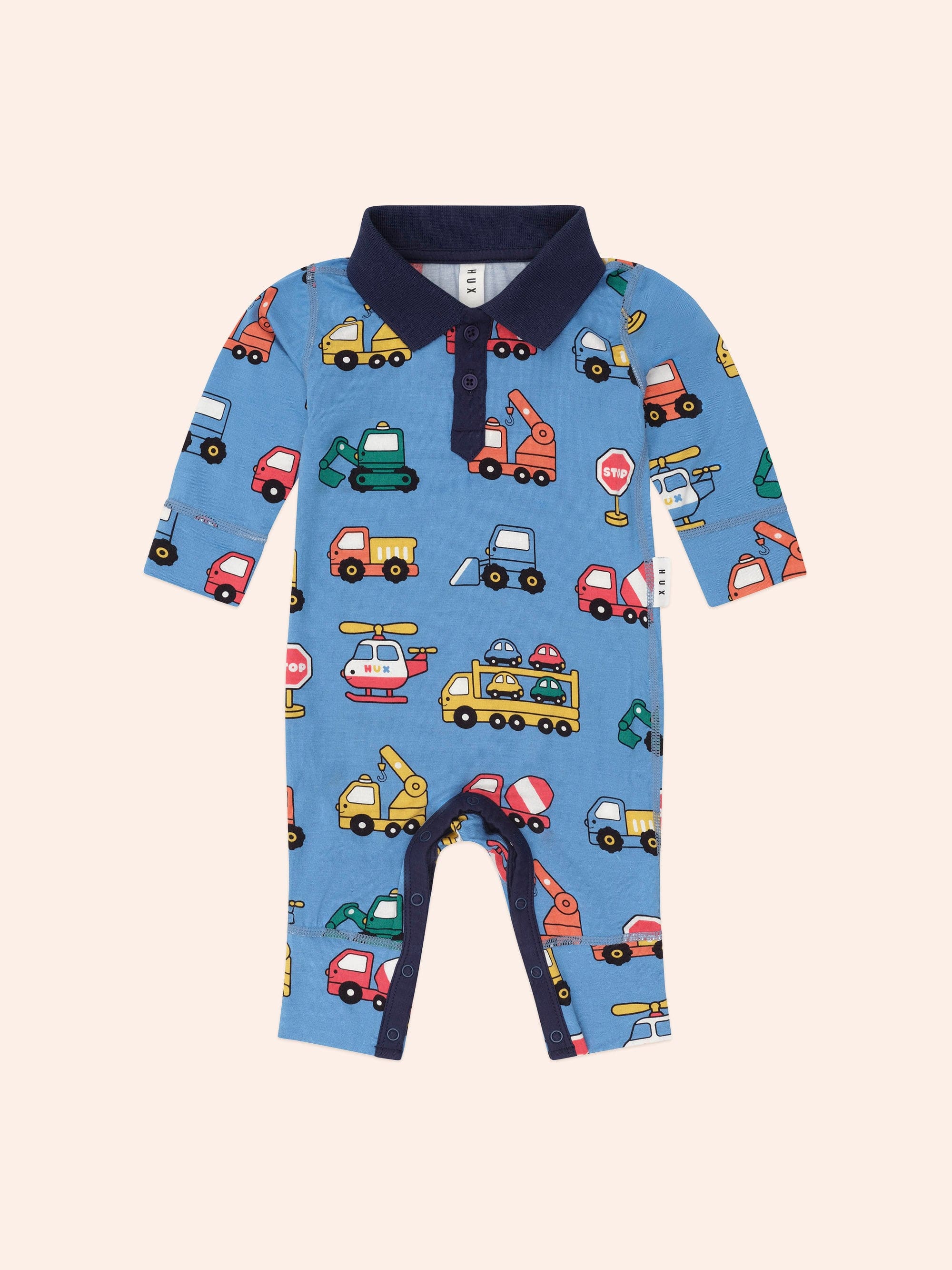 Construction Polo Romper ROMPER Huxbaby