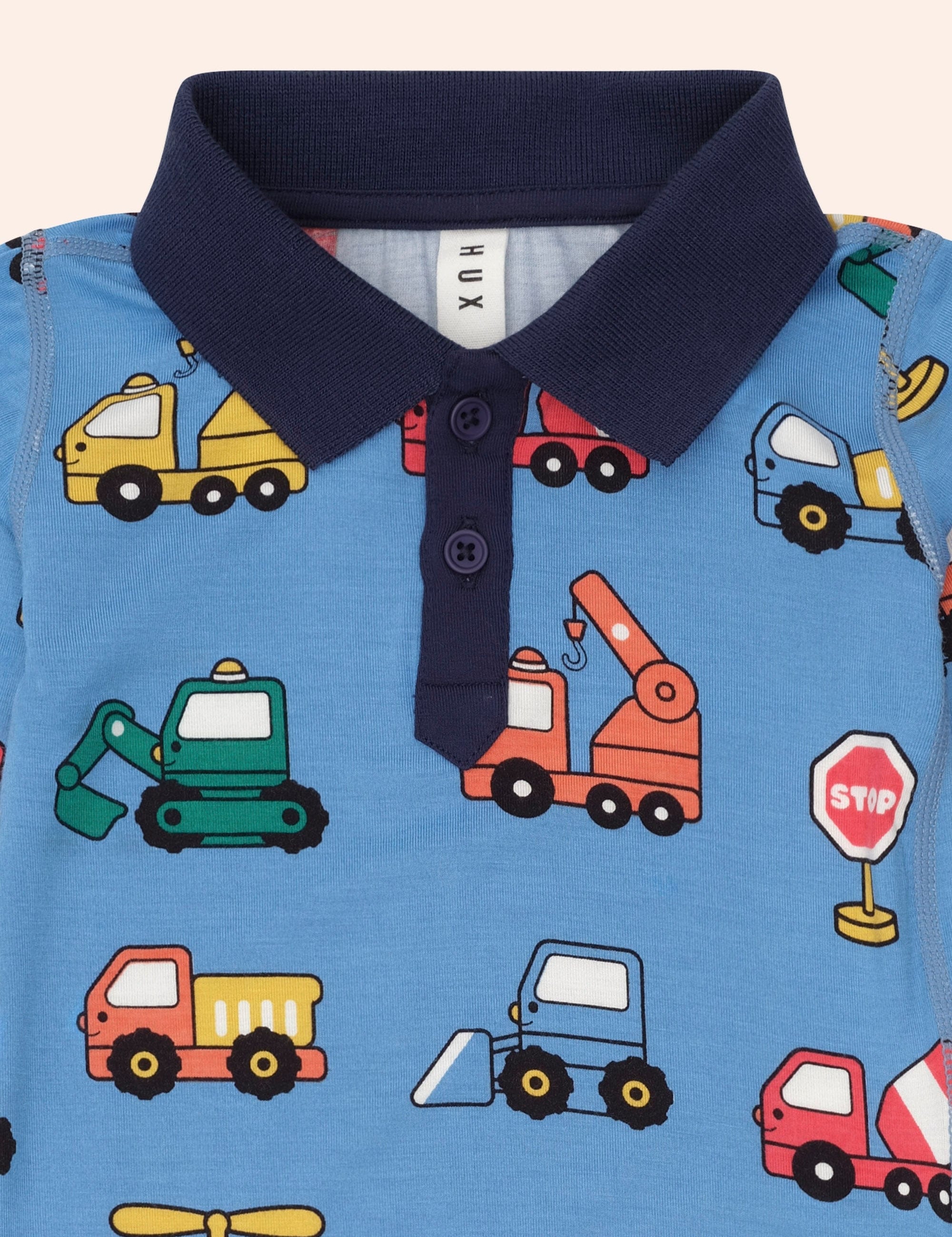 Construction Polo Romper ROMPER Huxbaby