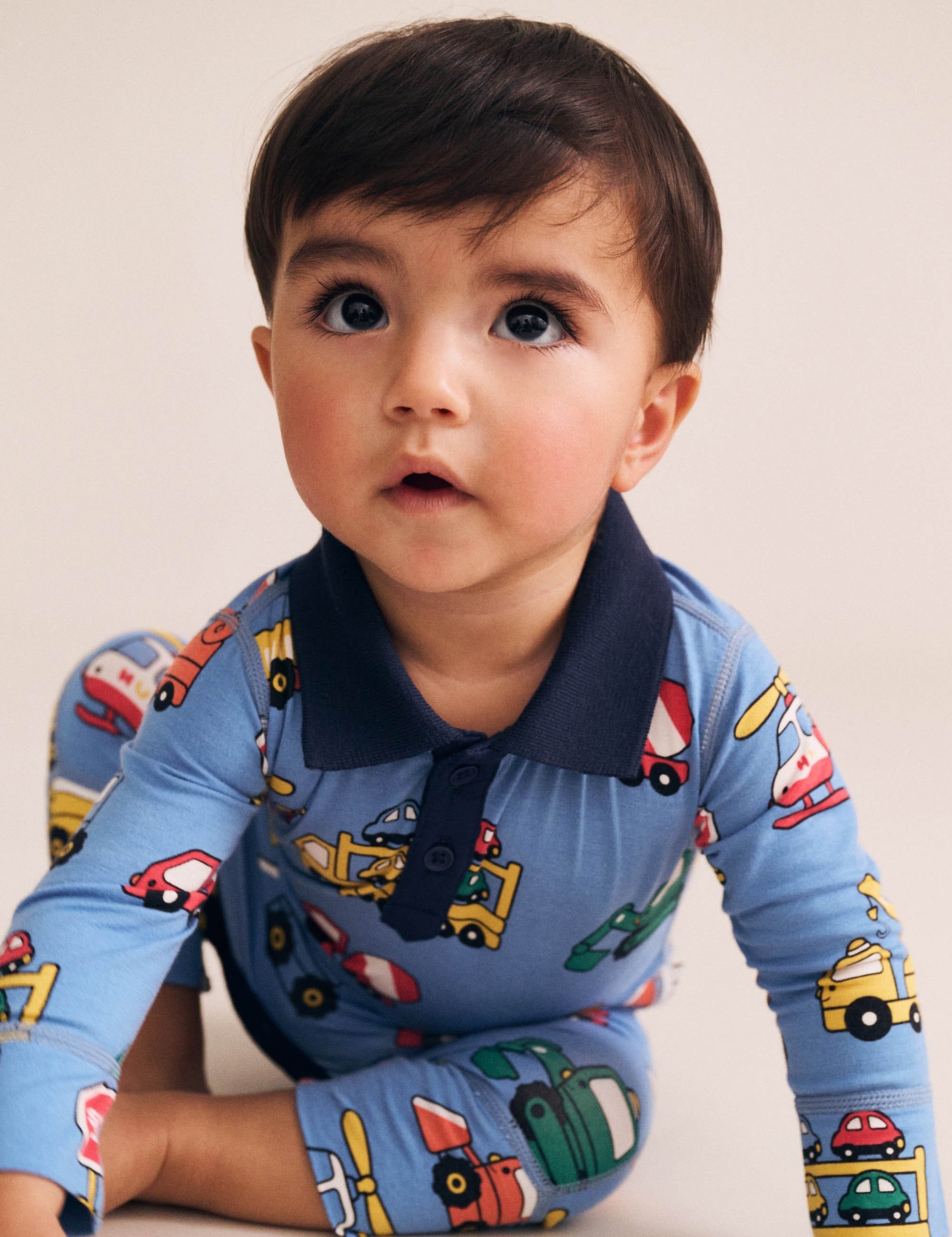 Construction Polo Romper ROMPER Huxbaby