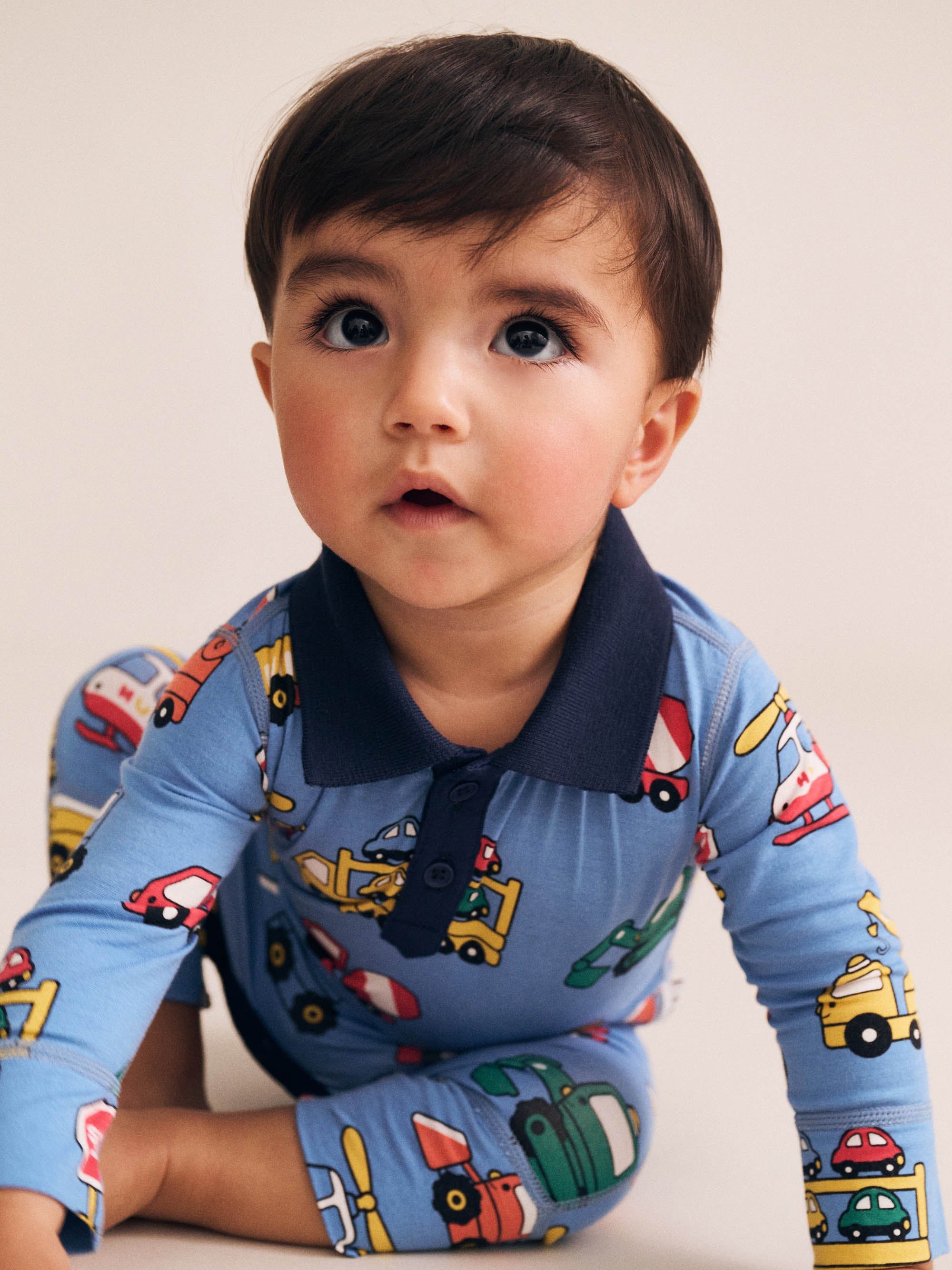 Construction Polo Romper ROMPER Huxbaby