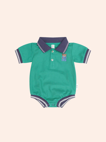 Collegiate Hux Pique Polo Romper ONESIE Huxbaby Shopify