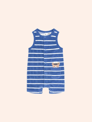 Nautical Peekaboo Hux Towelling Romper ONESIE Huxbaby Shopify