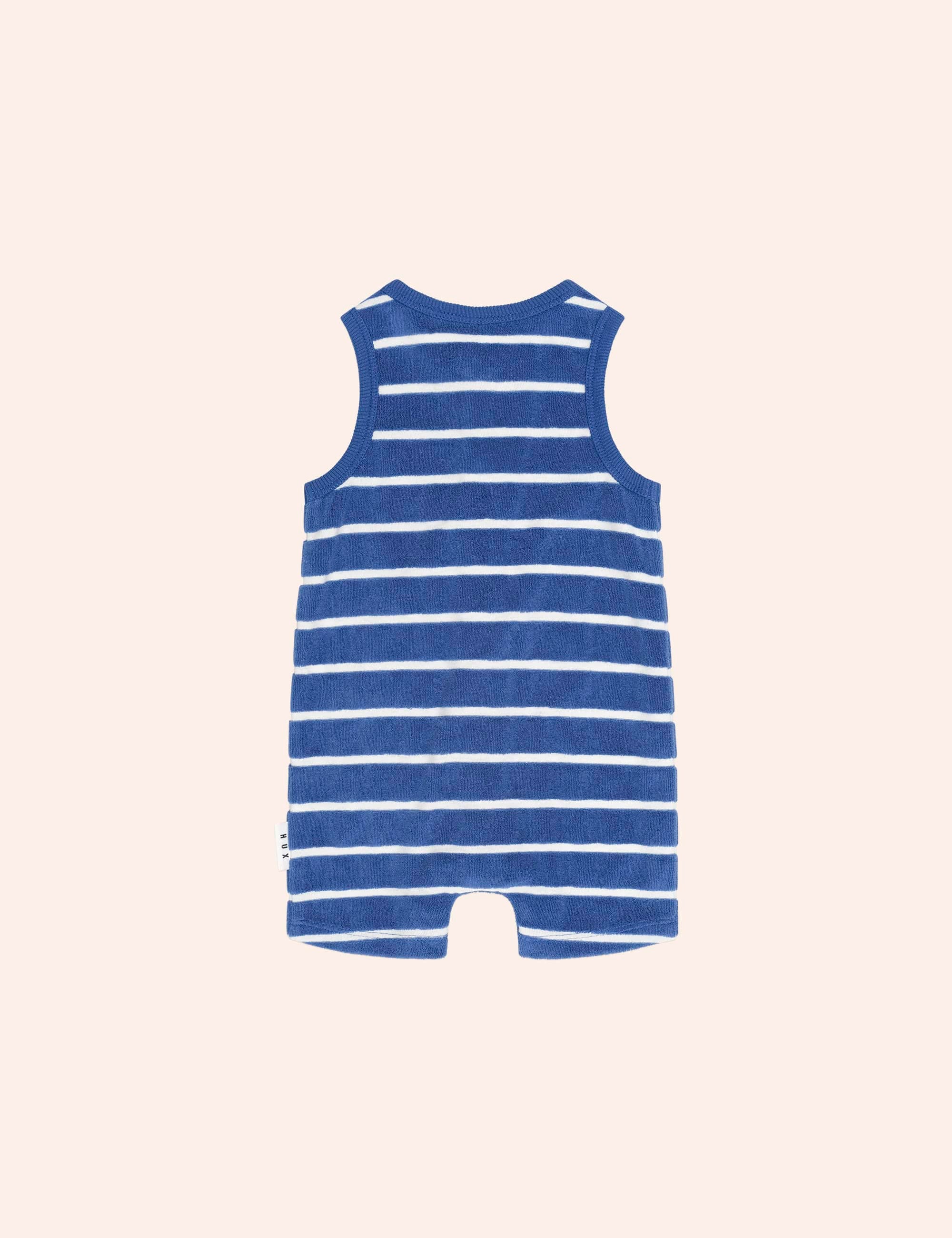 Nautical Peekaboo Hux Towelling Romper ONESIE Huxbaby Shopify