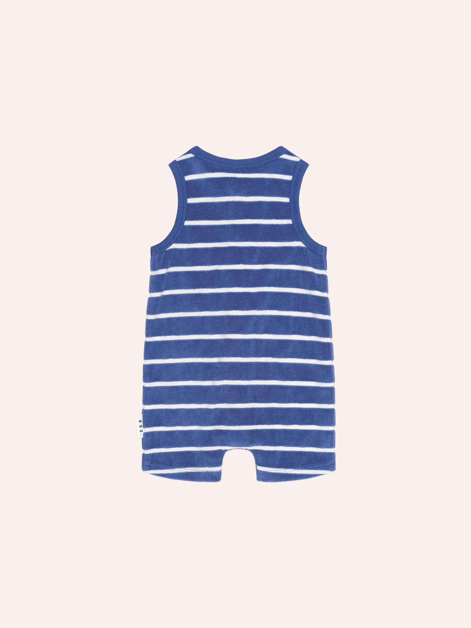 Nautical Peekaboo Hux Towelling Romper ONESIE Huxbaby Shopify
