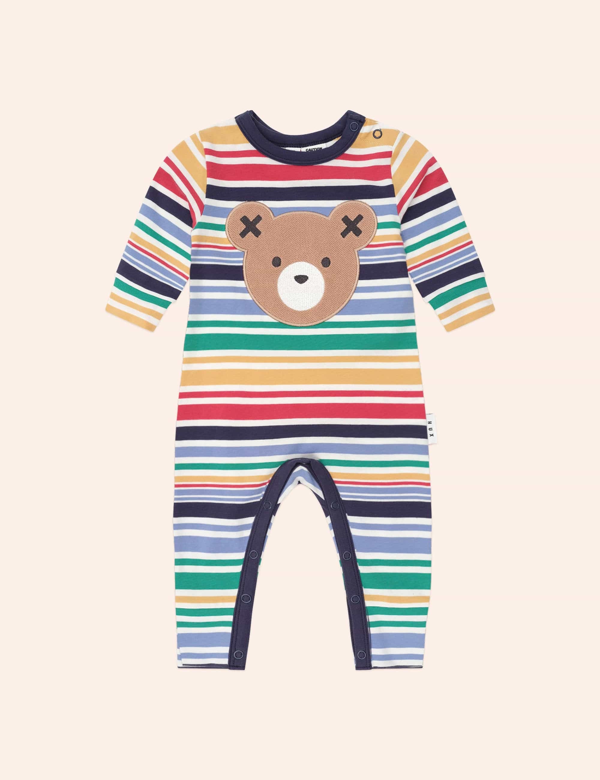 Rainbow Stripe Huxbear Romper ROMPER Huxbaby