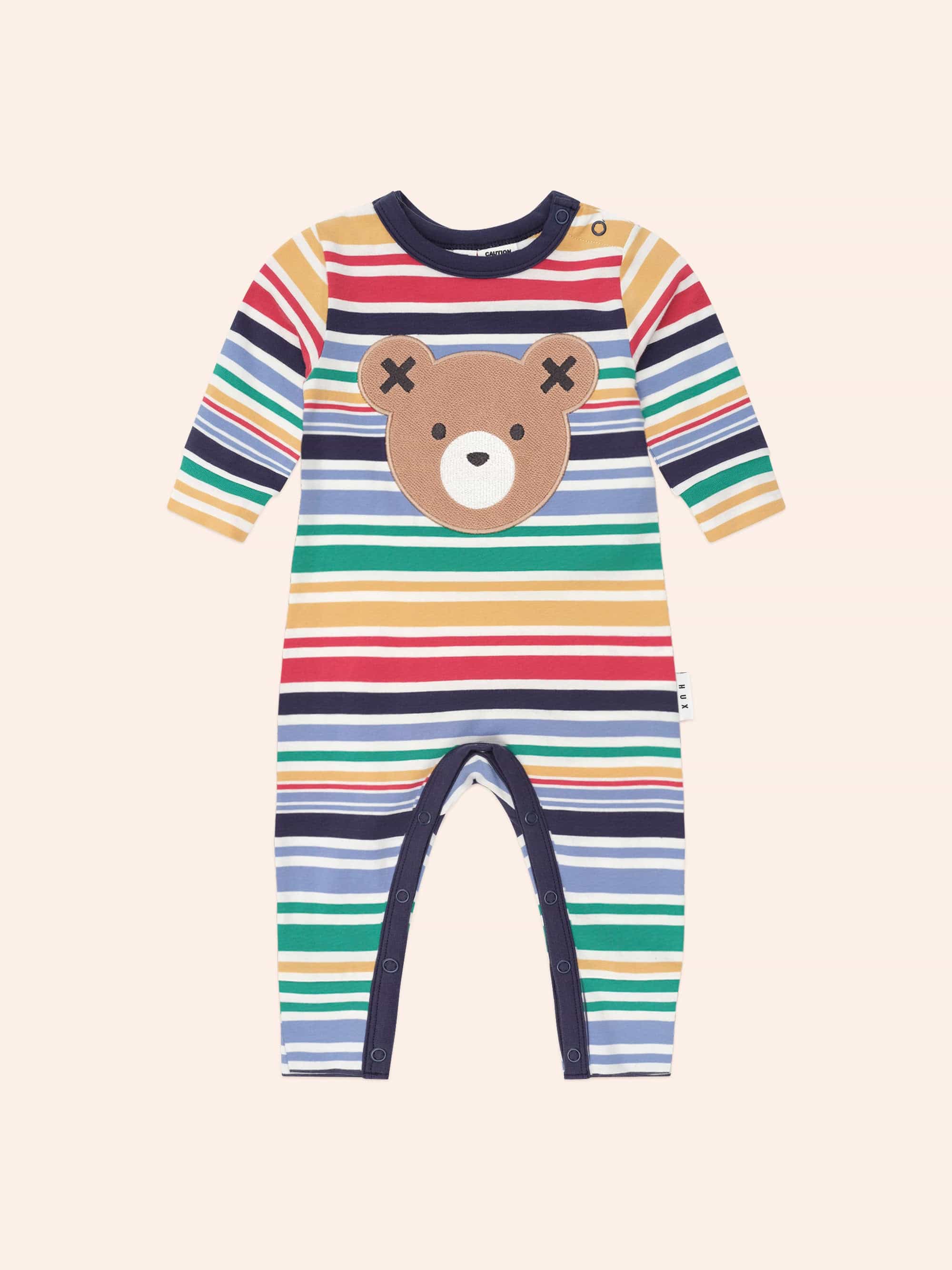 Rainbow Stripe Huxbear Romper ROMPER Huxbaby