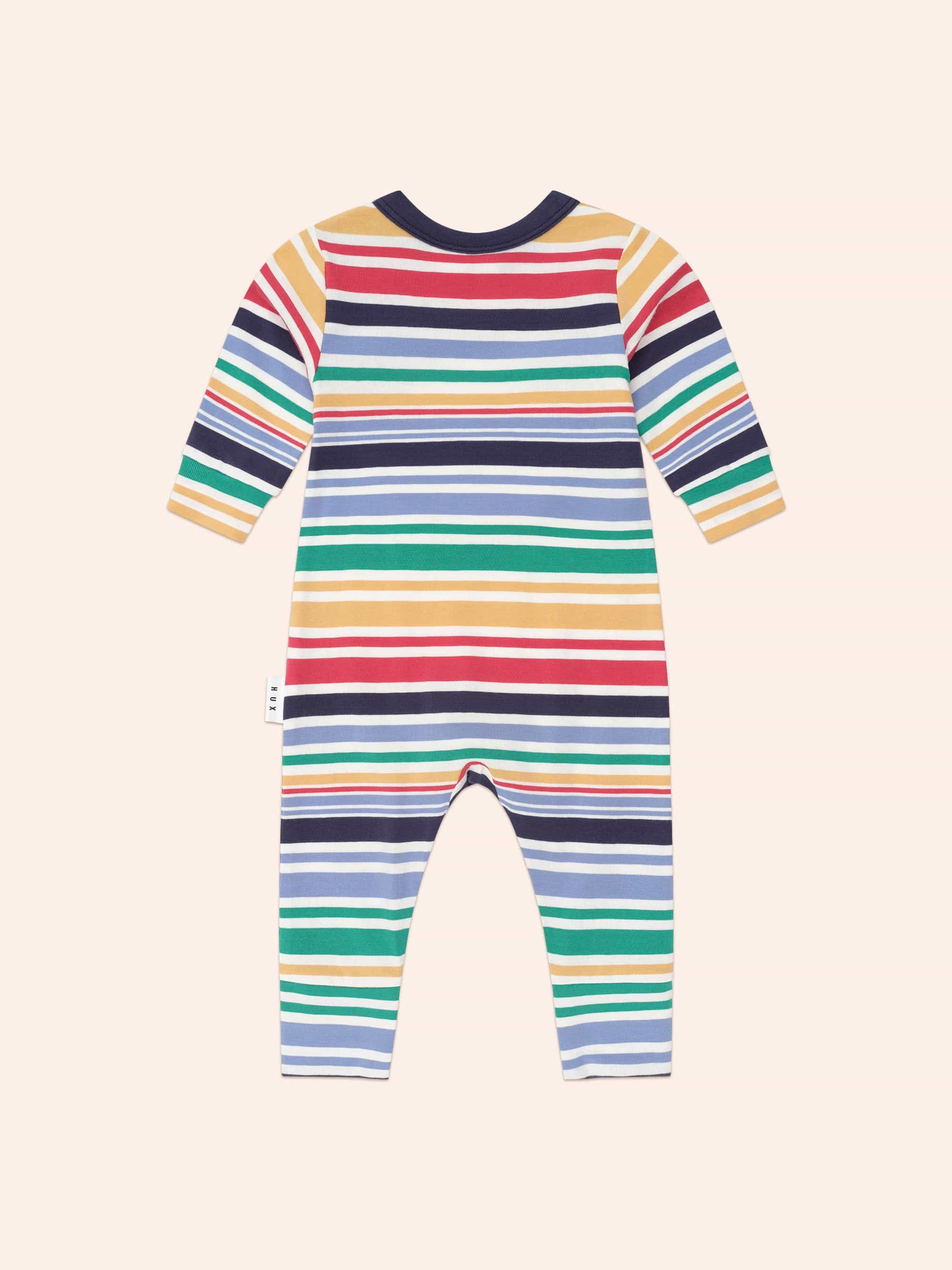 Rainbow Stripe Huxbear Romper ROMPER Huxbaby