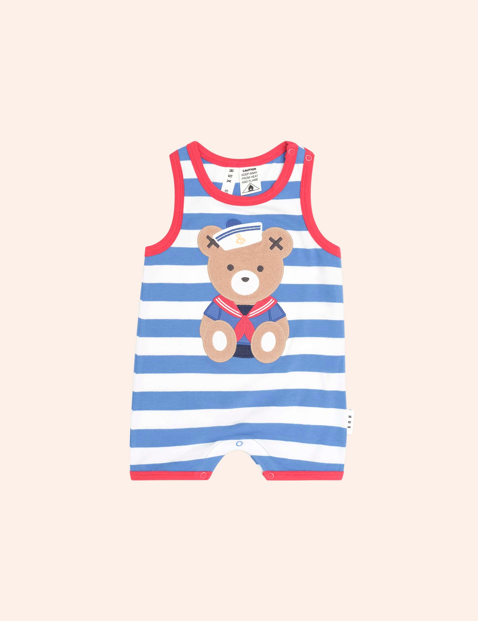 Nautical Stripe Sitting Hux S/Less Romper ONESIE Huxbaby Shopify