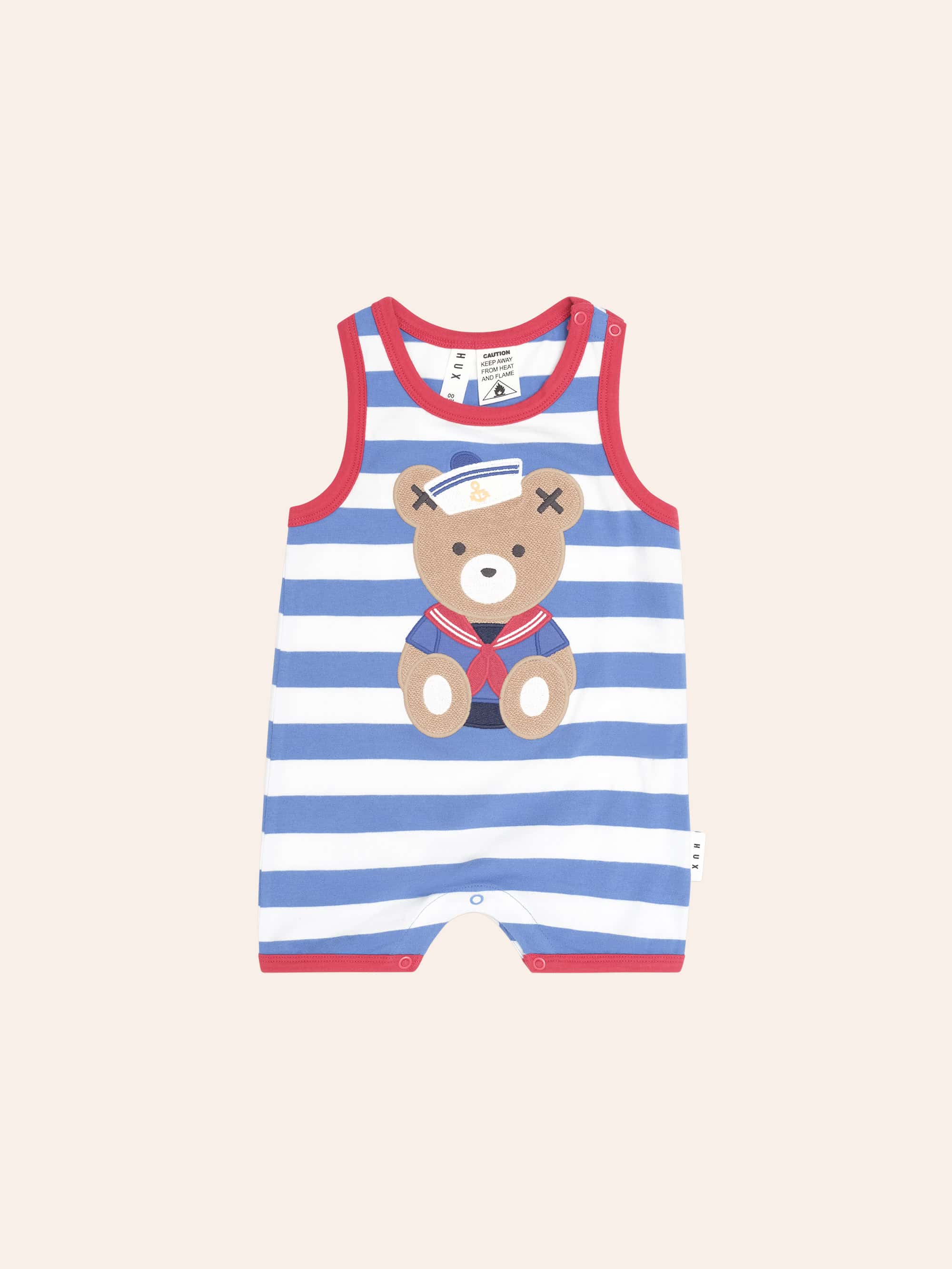Nautical Stripe Sitting Hux S/Less Romper ONESIE Huxbaby Shopify