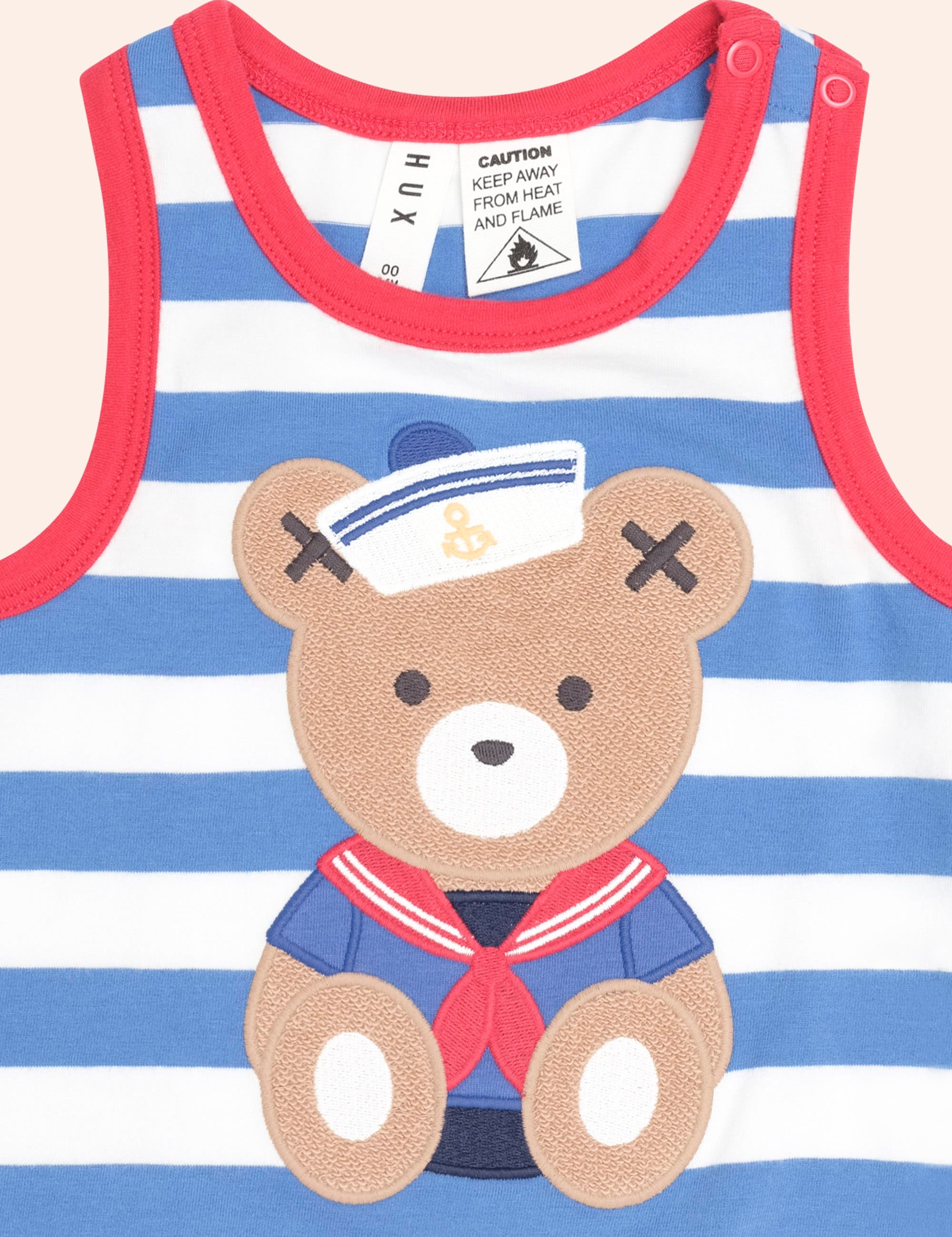 Nautical Stripe Sitting Hux S/Less Romper ONESIE Huxbaby Shopify