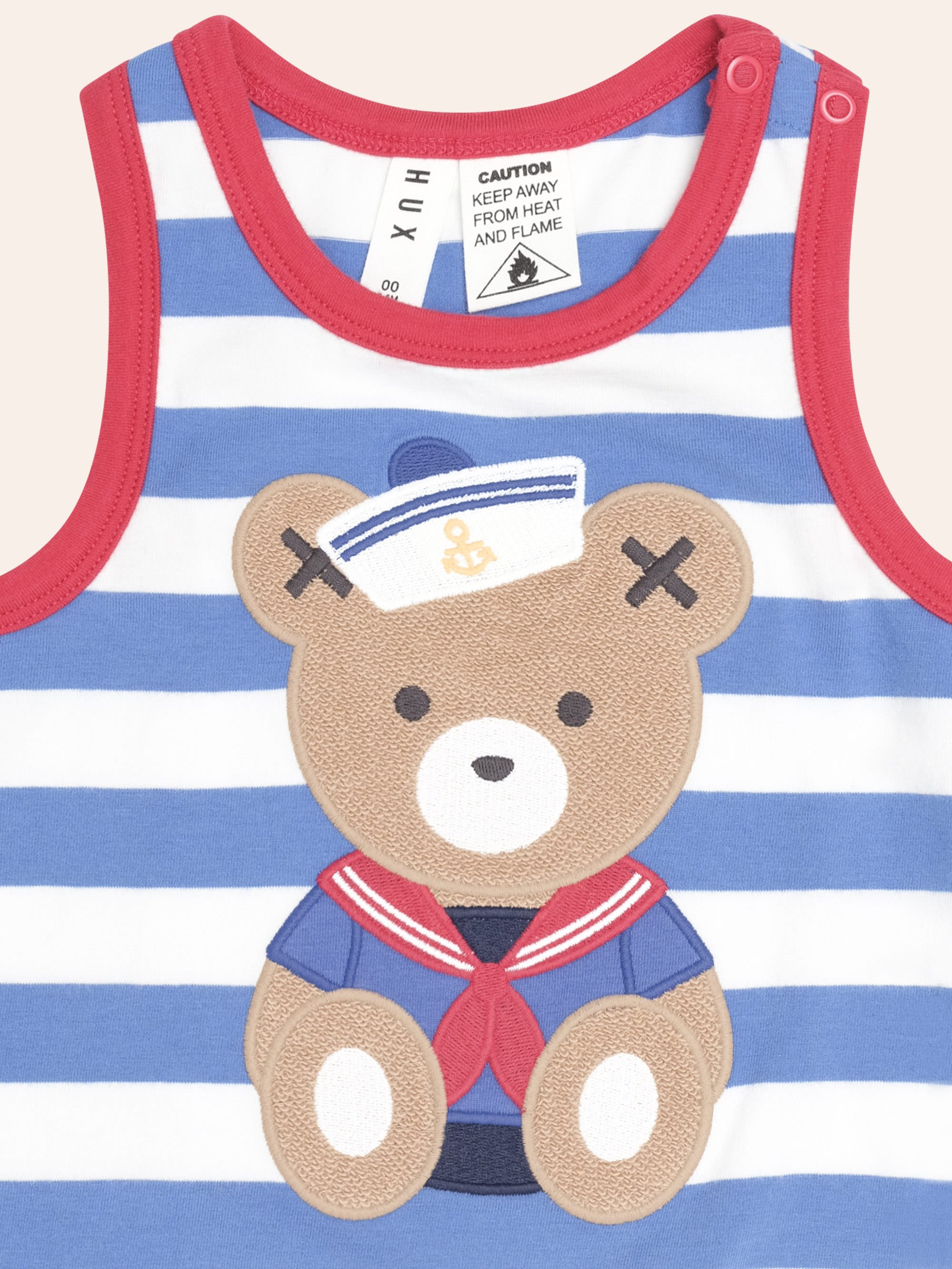 Nautical Stripe Sitting Hux S/Less Romper ONESIE Huxbaby Shopify