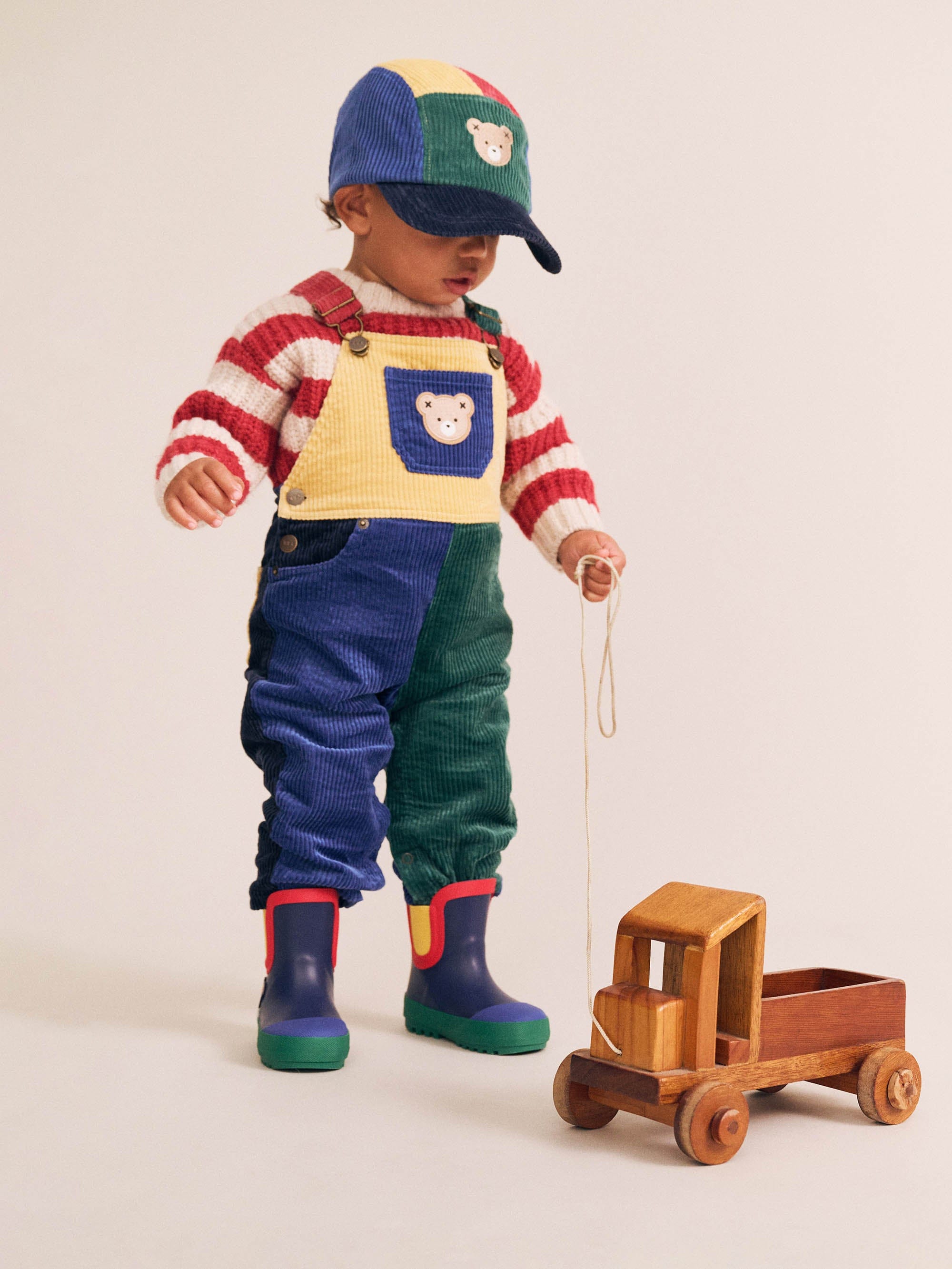 Colour Block Cord Overalls OVERALL Huxbaby
