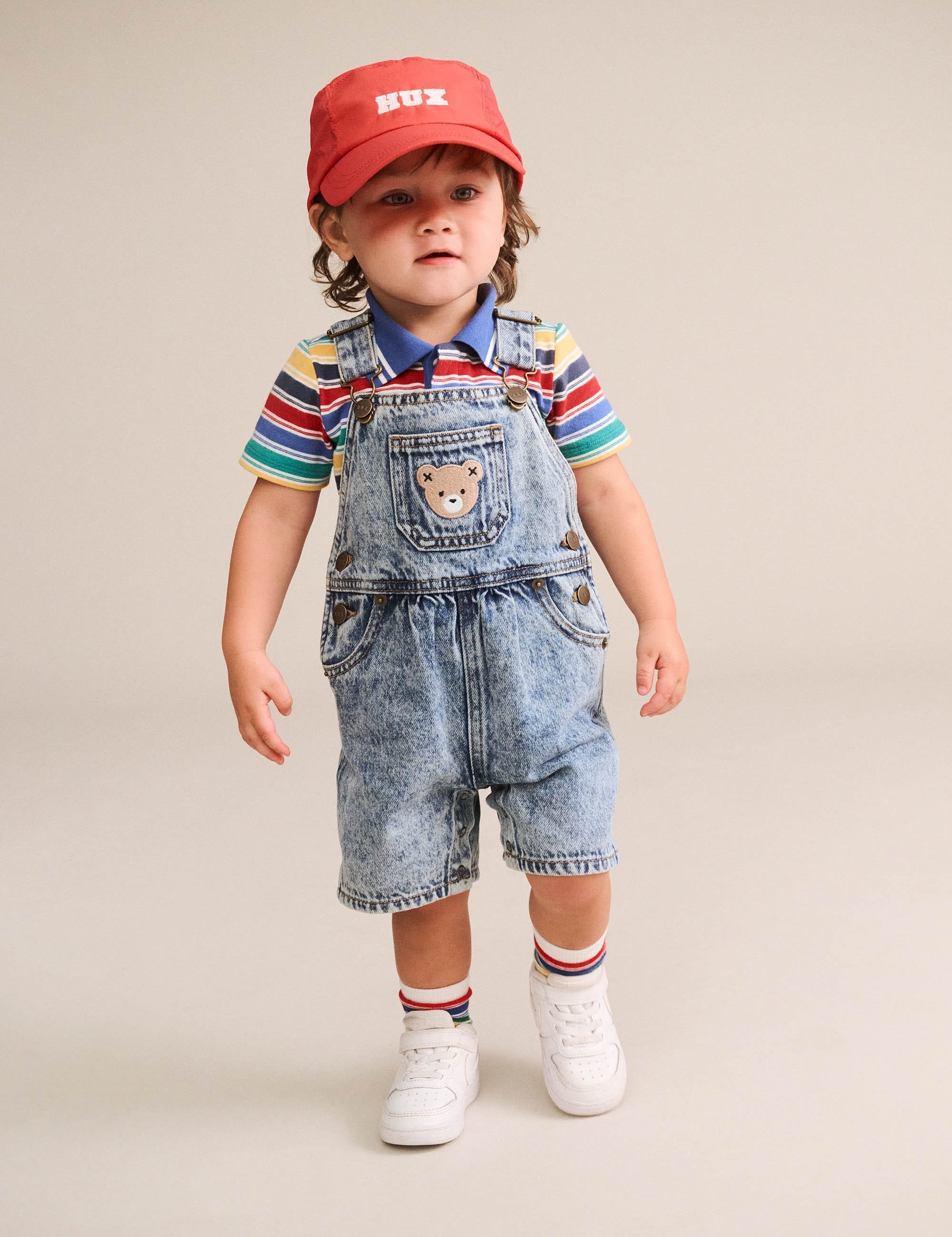 Vintage Stripe Hux Emb Polo TOP SL Huxbaby Shopify
