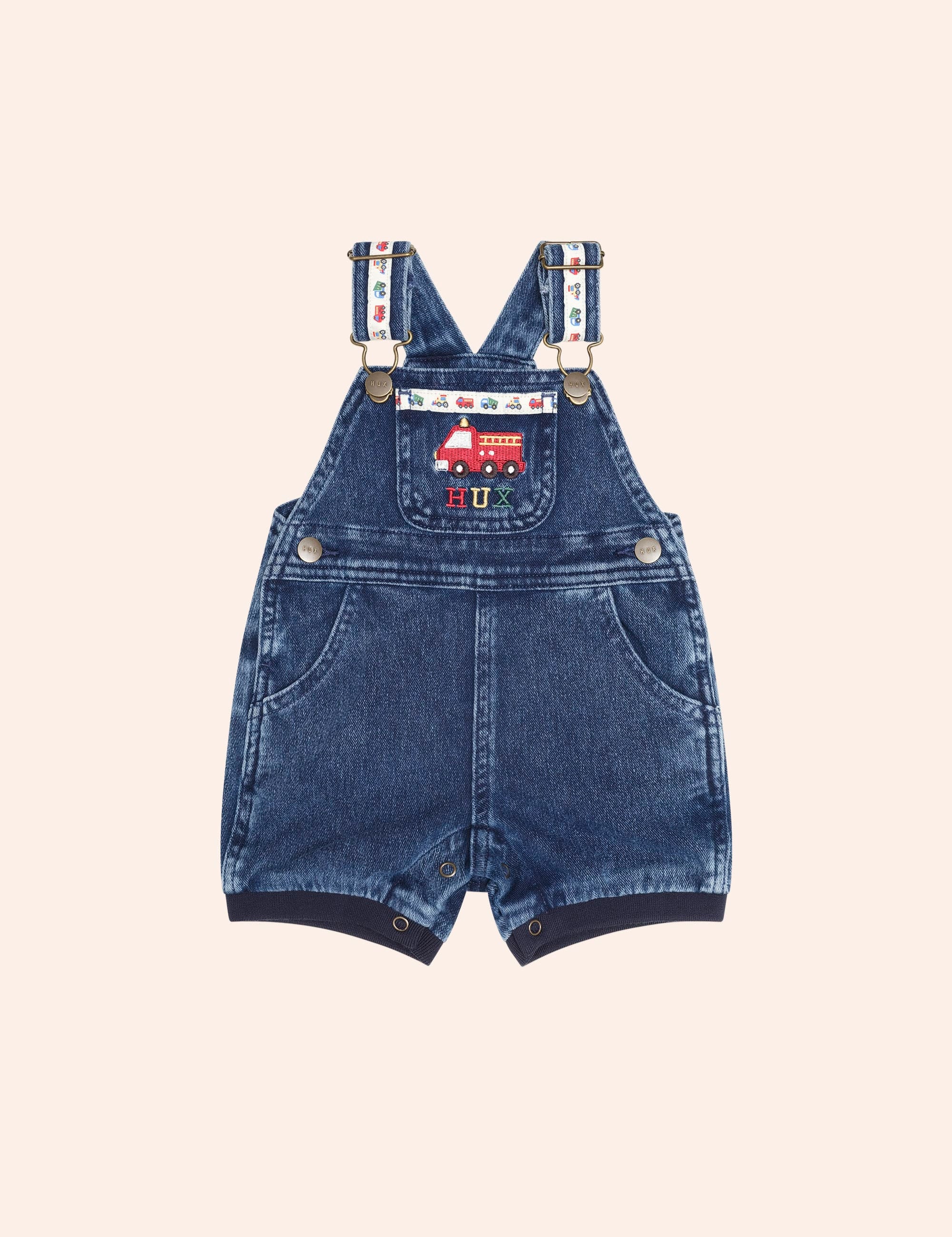 Construction Hux Knit Romper SHORTALL Huxbaby Shopify