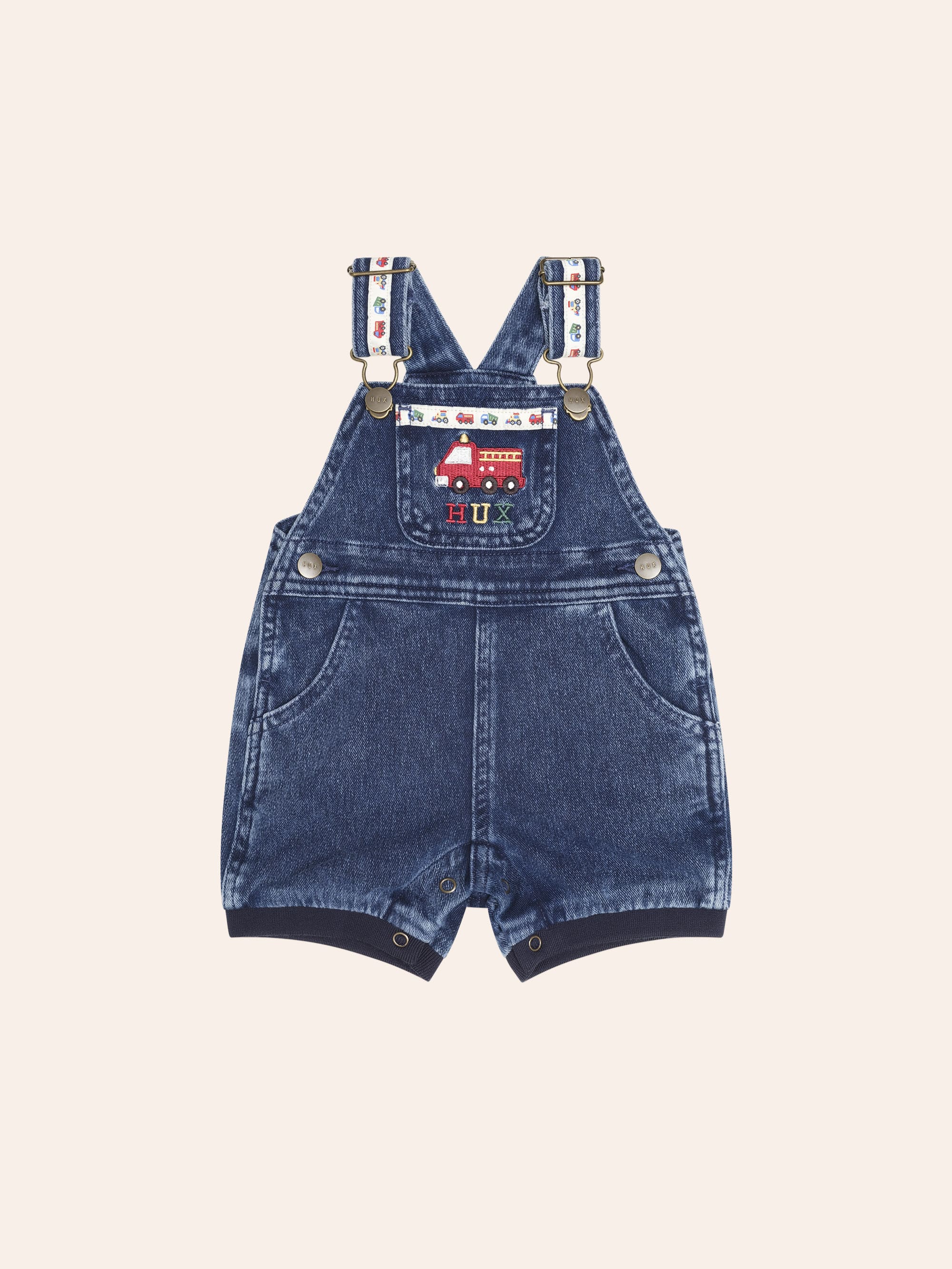 Construction Hux Knit Romper SHORTALL Huxbaby Shopify