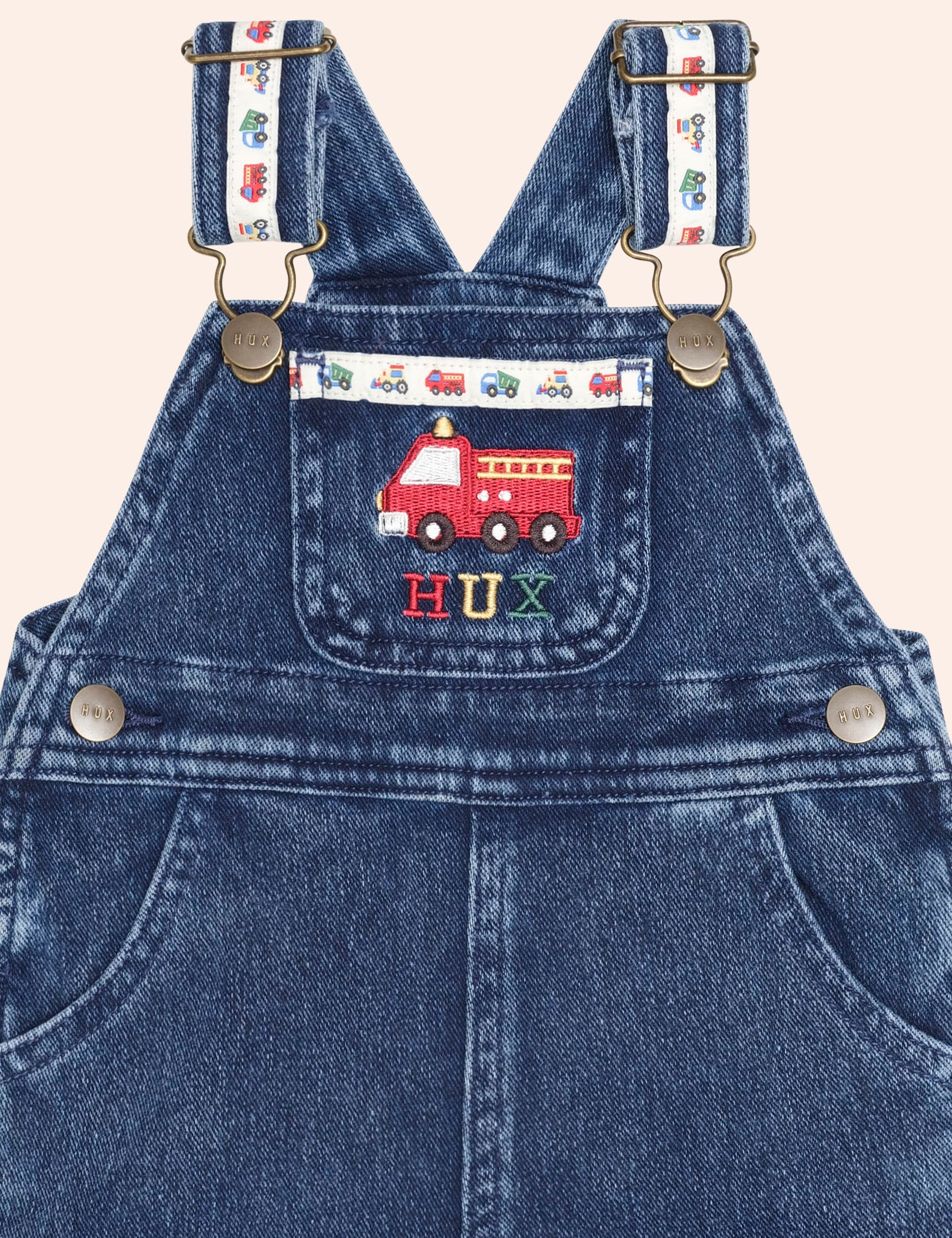 Construction Hux Knit Romper SHORTALL Huxbaby Shopify