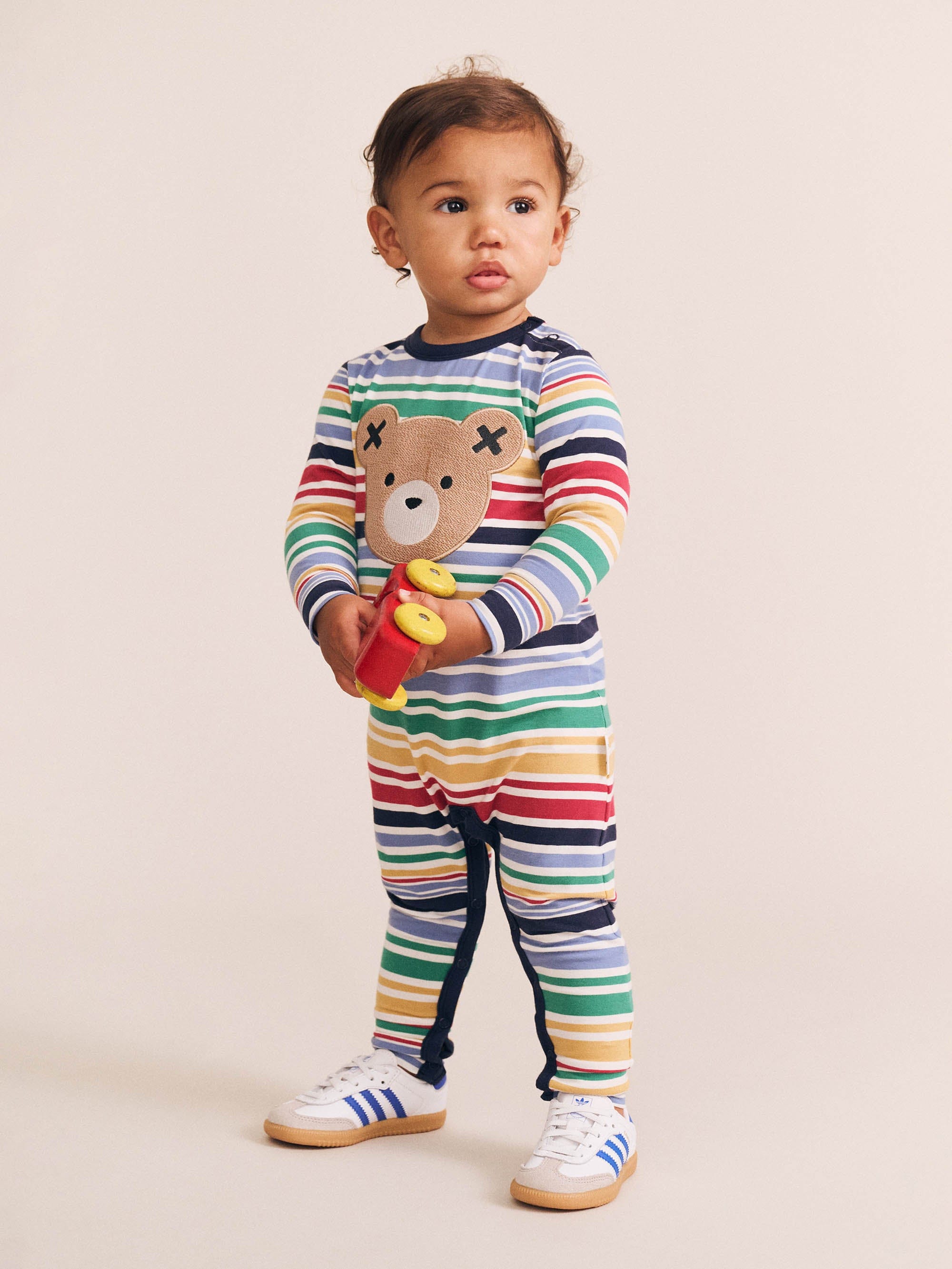 Rainbow Stripe Huxbear Romper ROMPER Huxbaby