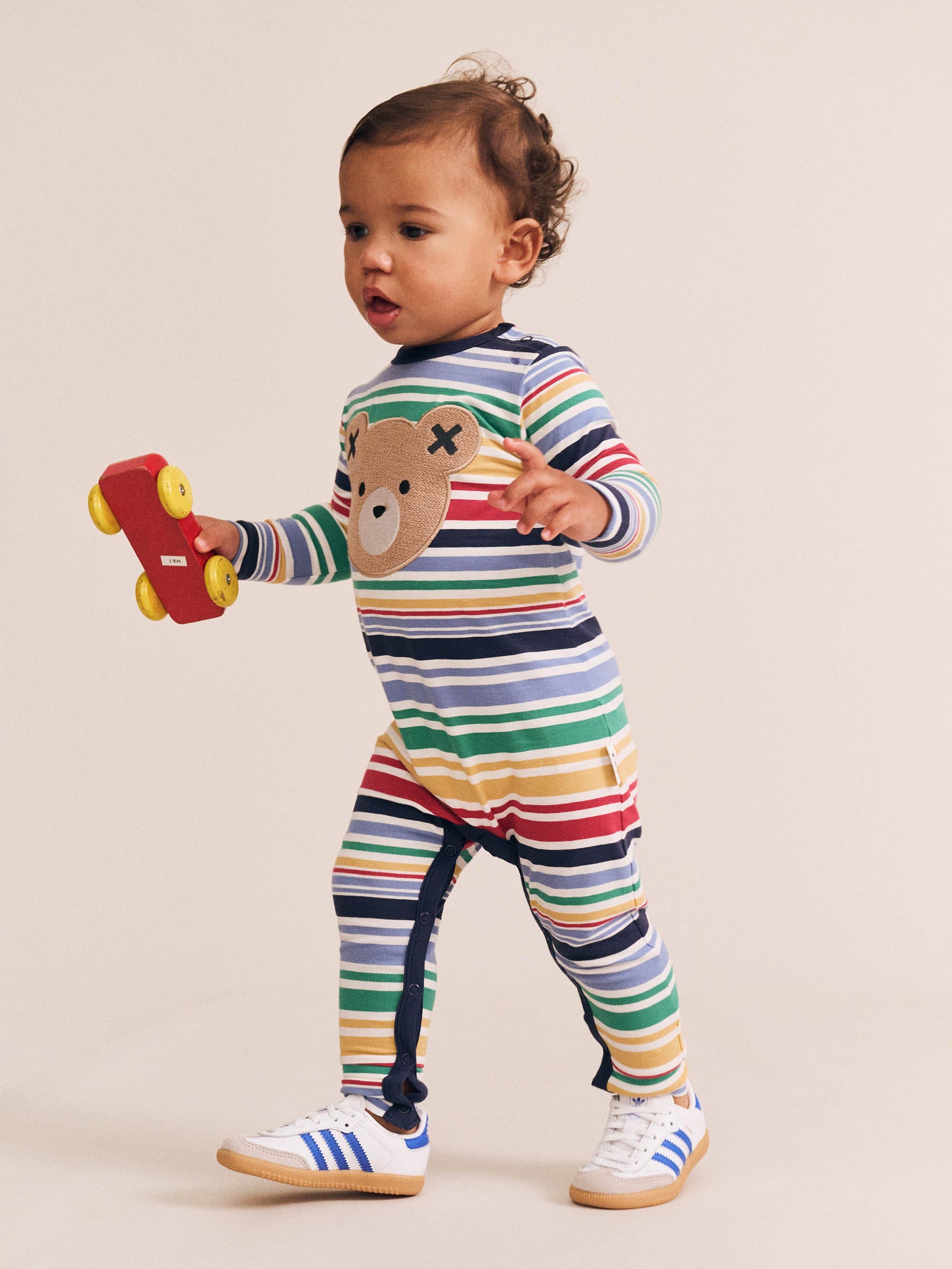 Rainbow Stripe Huxbear Romper ROMPER Huxbaby