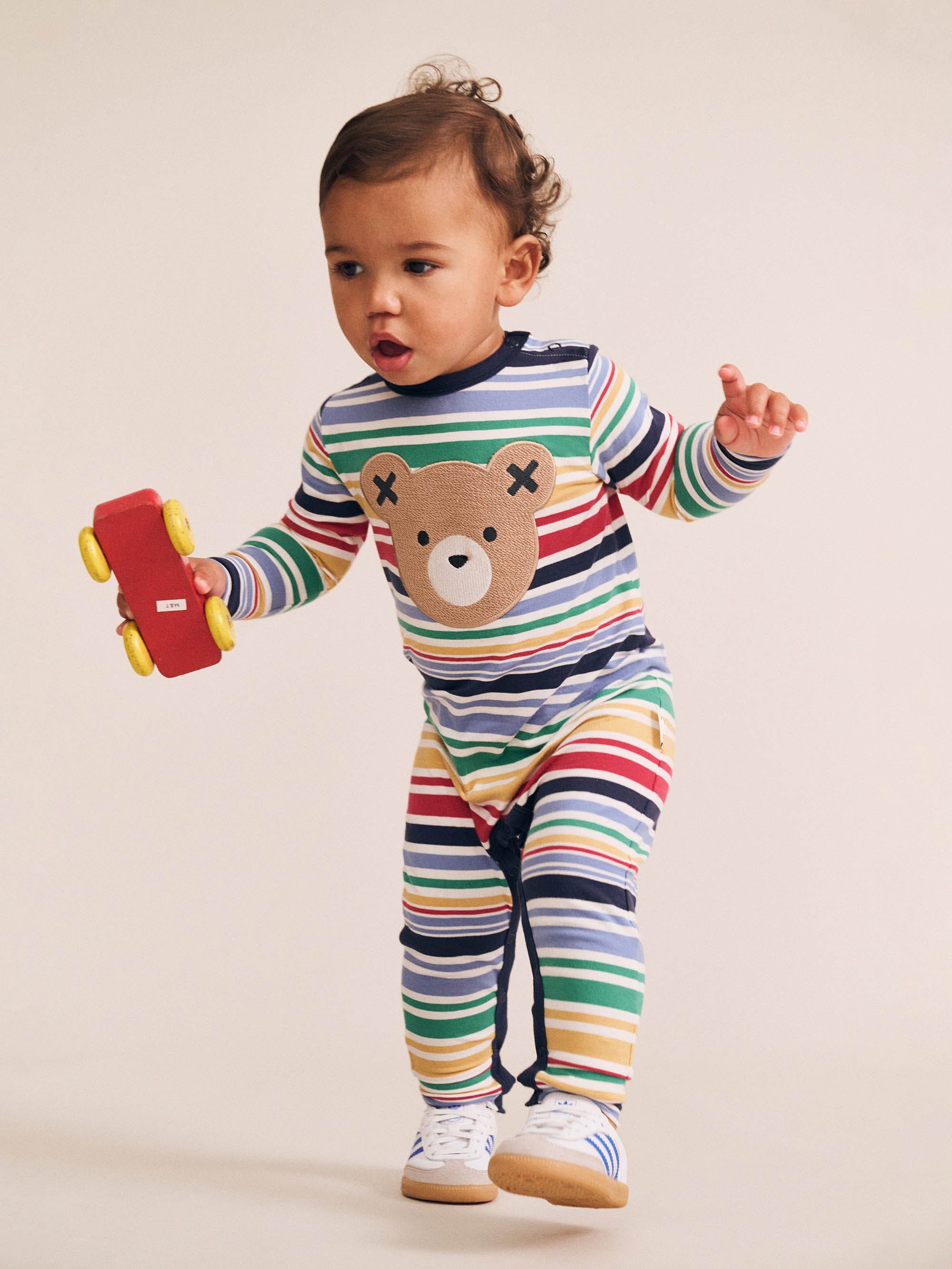 Rainbow Stripe Huxbear Romper ROMPER Huxbaby