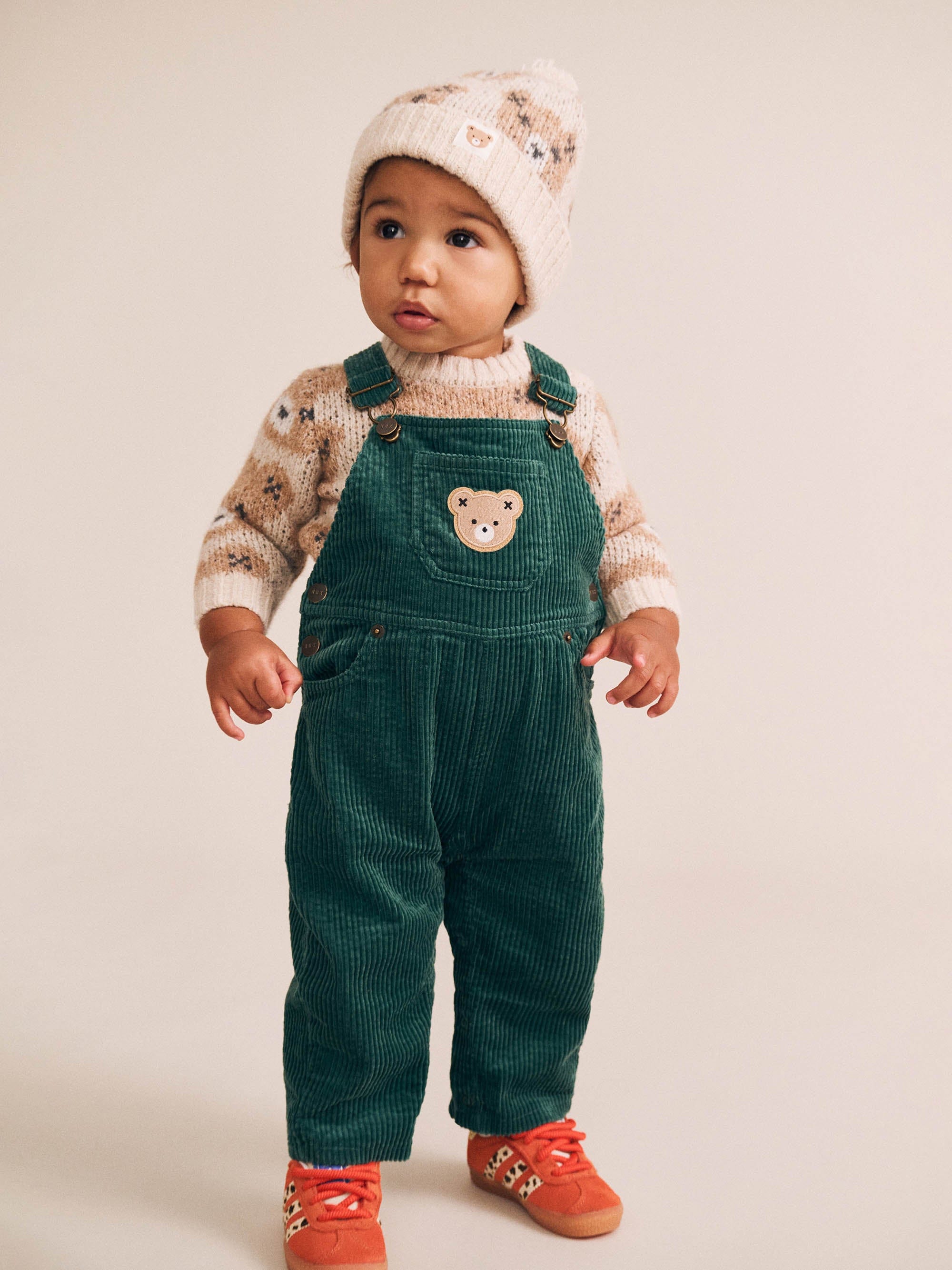 Classic Cord Overalls Green OVERALL Huxbaby