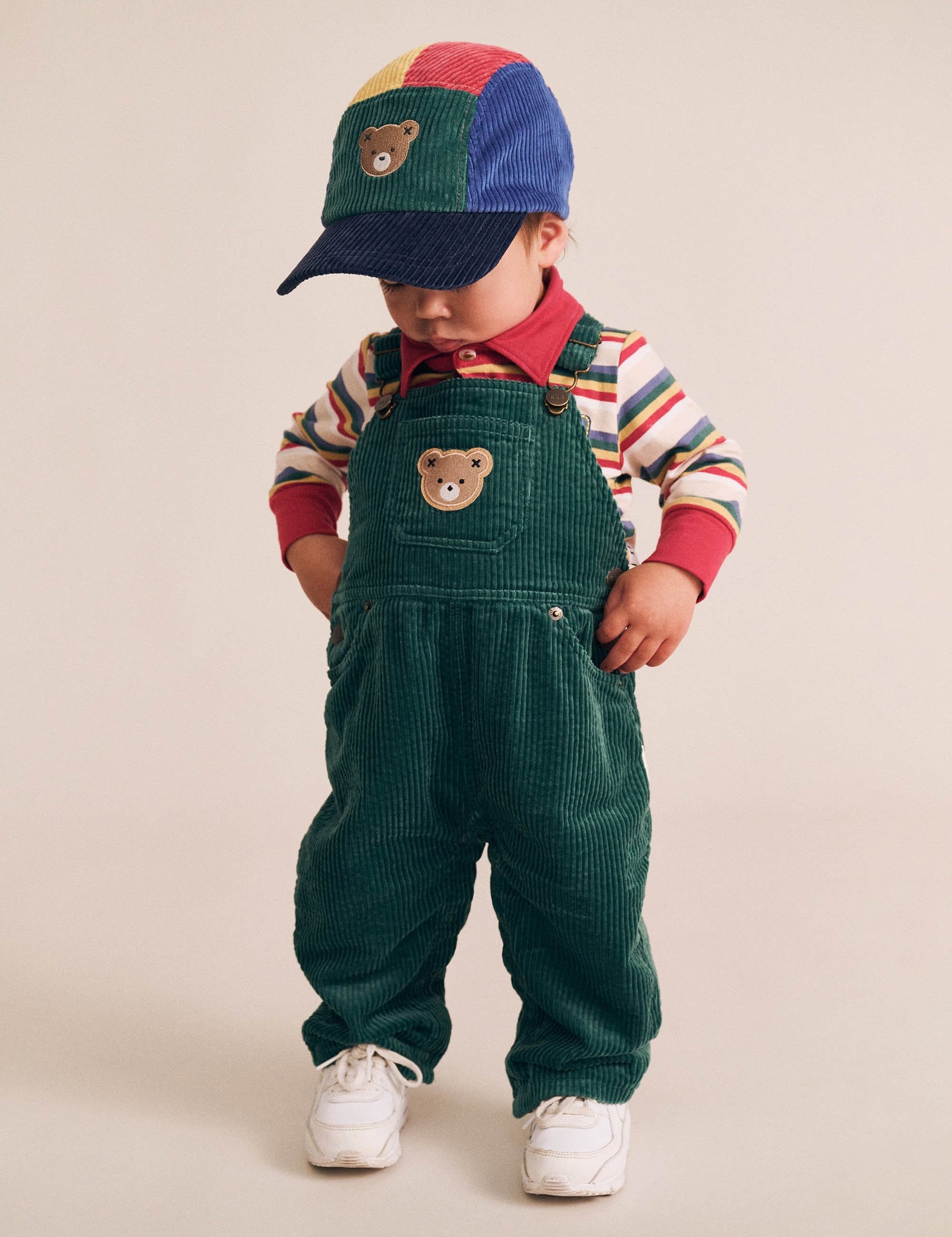 Classic Cord Overalls Green OVERALL Huxbaby