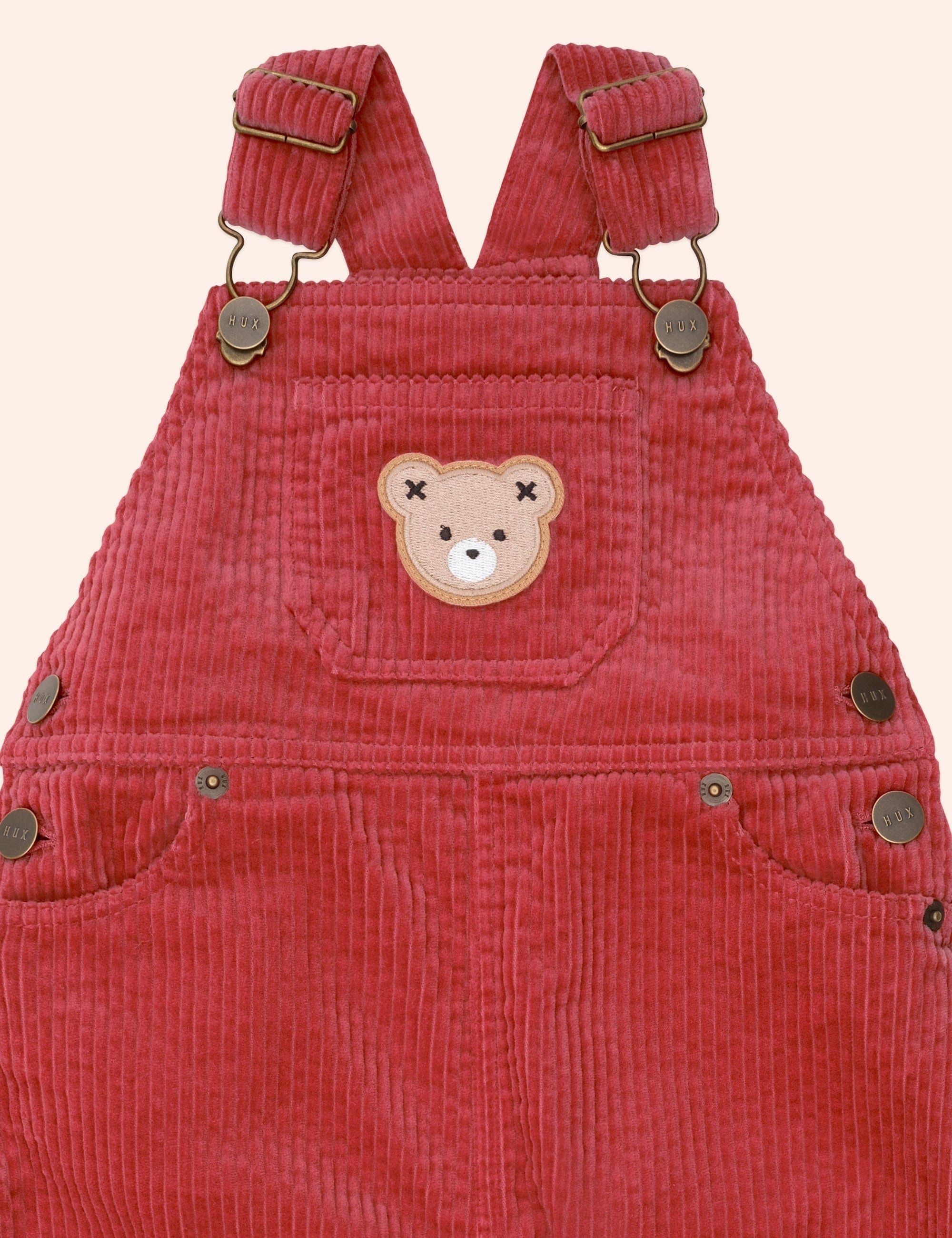 Classic Cord Overalls Red OVERALL Huxbaby