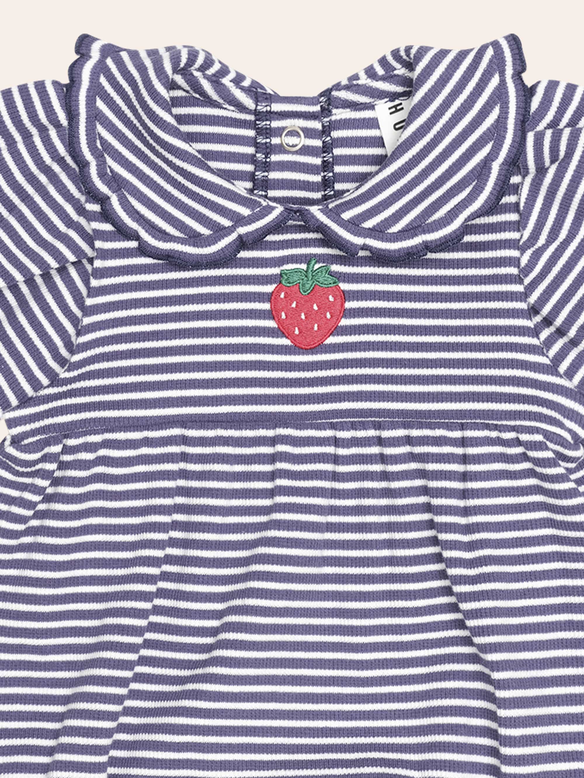 Ink Stripe Rib Collar Romper ONESIE Huxbaby Shopify